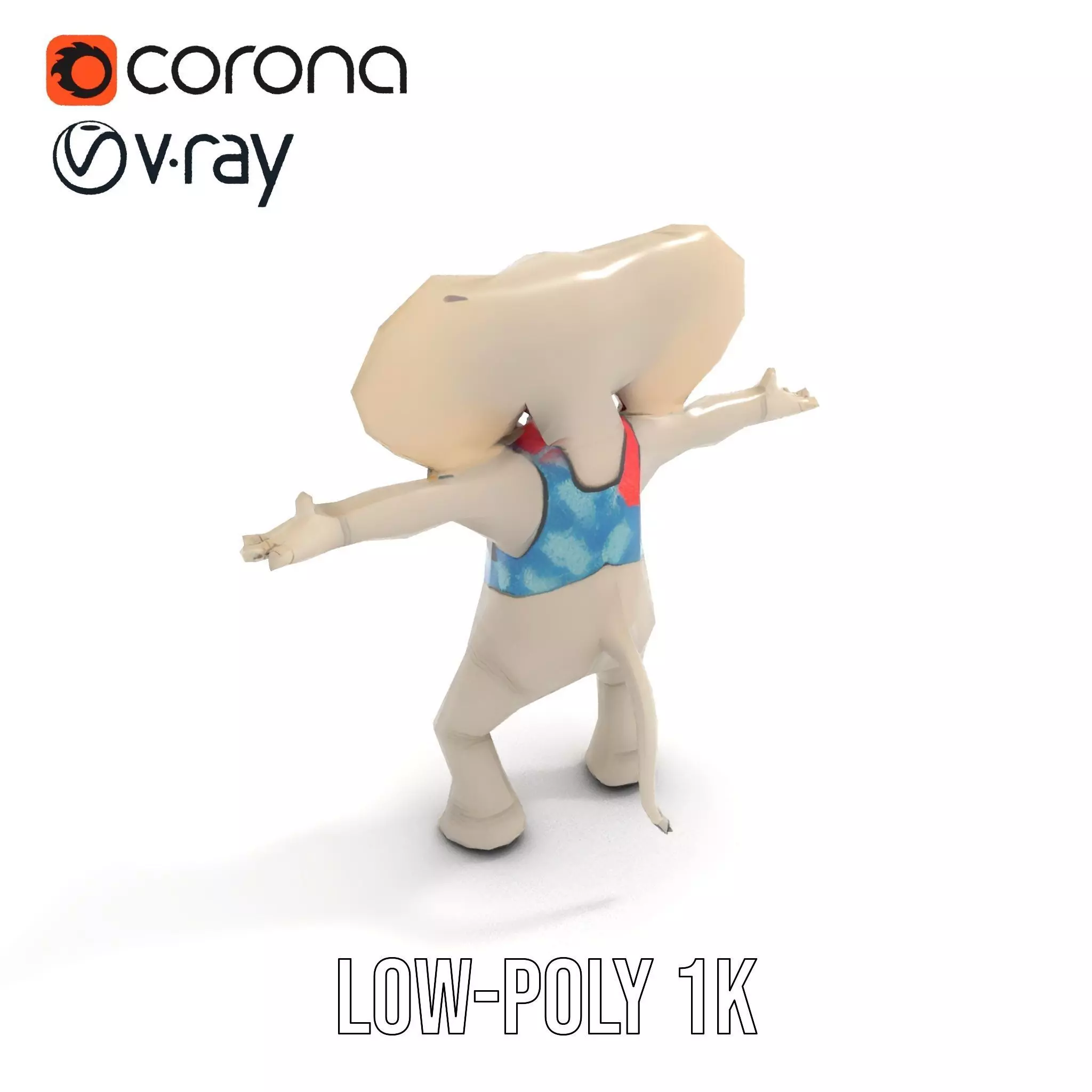 Colorful Elephant Performer model pack Low-poly 3D model_16
