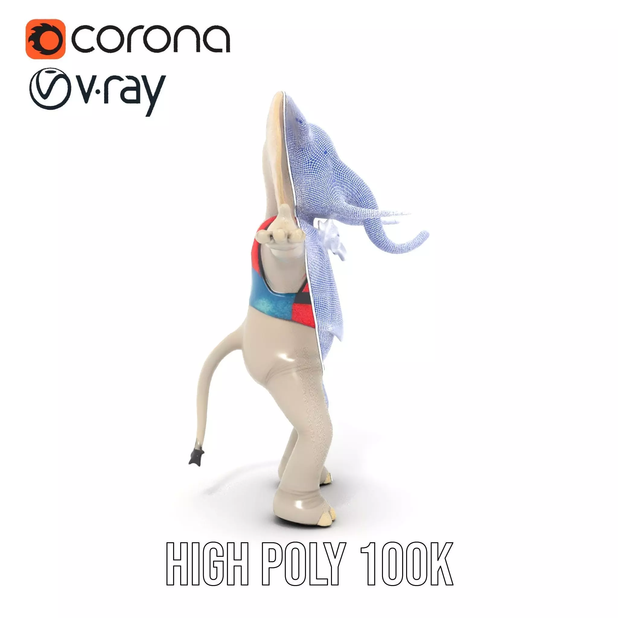 Colorful Elephant Performer model pack Low-poly 3D model_34