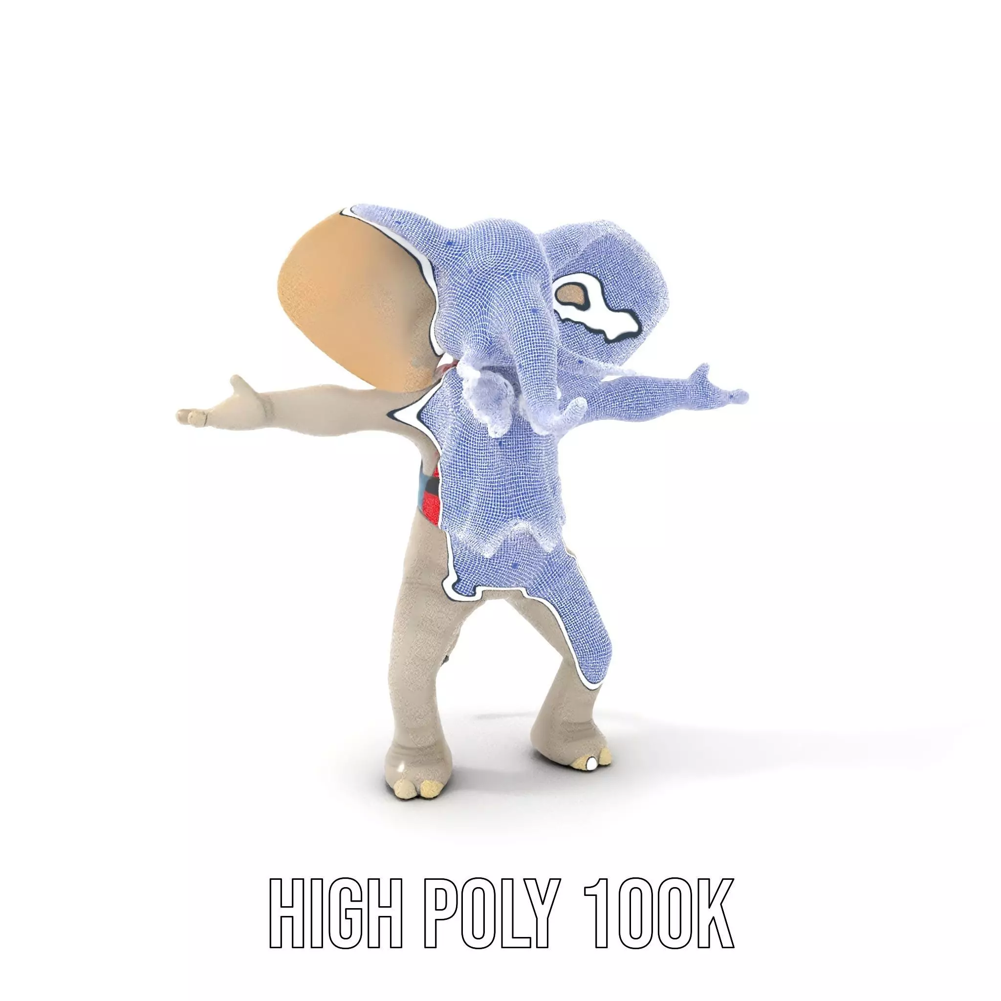 Colorful Elephant Performer model pack Low-poly 3D model_4
