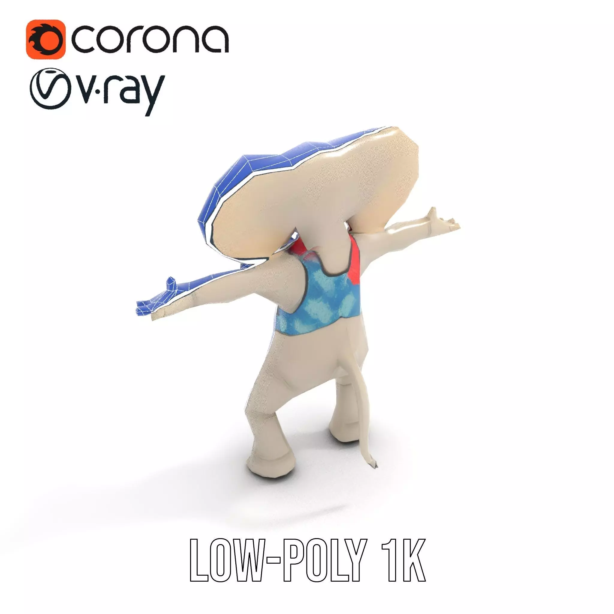 Colorful Elephant Performer model pack Low-poly 3D model_19