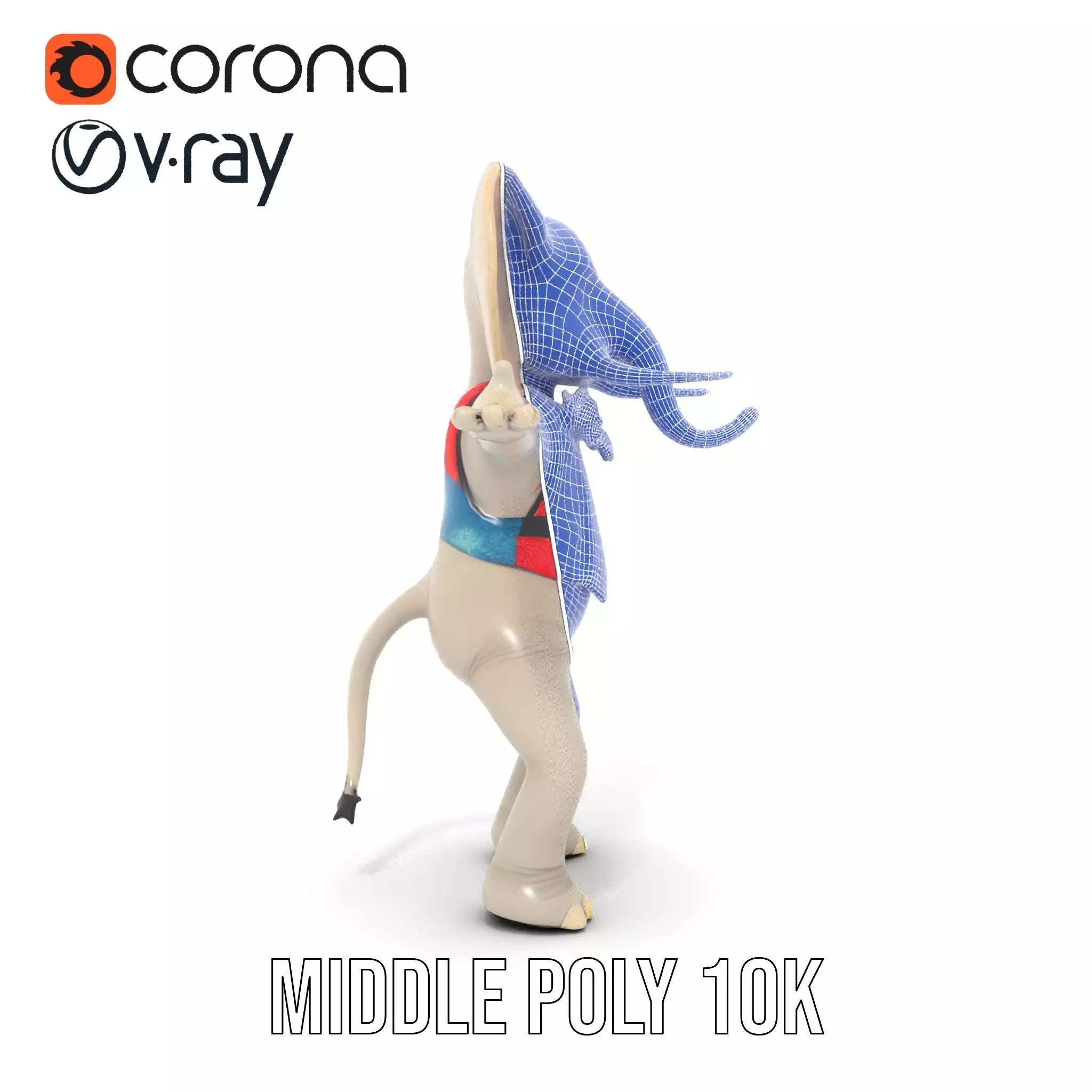 Colorful Elephant Performer model pack Low-poly 3D model_30