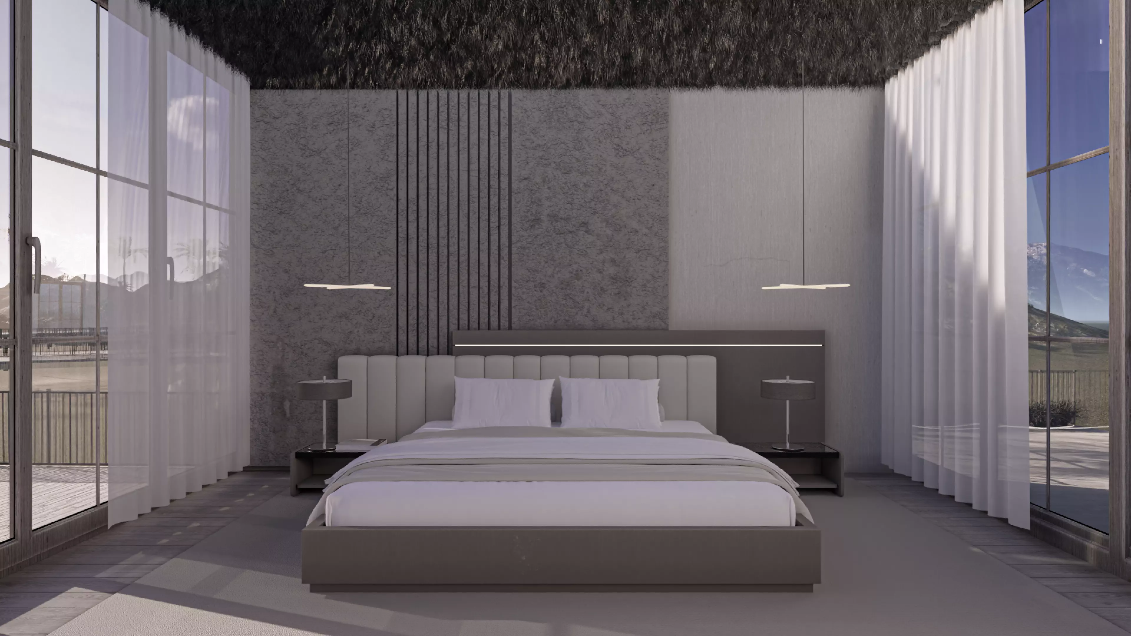 fully detailed Maldives Style Overwater Villa  site Resort Scene 3D model_8