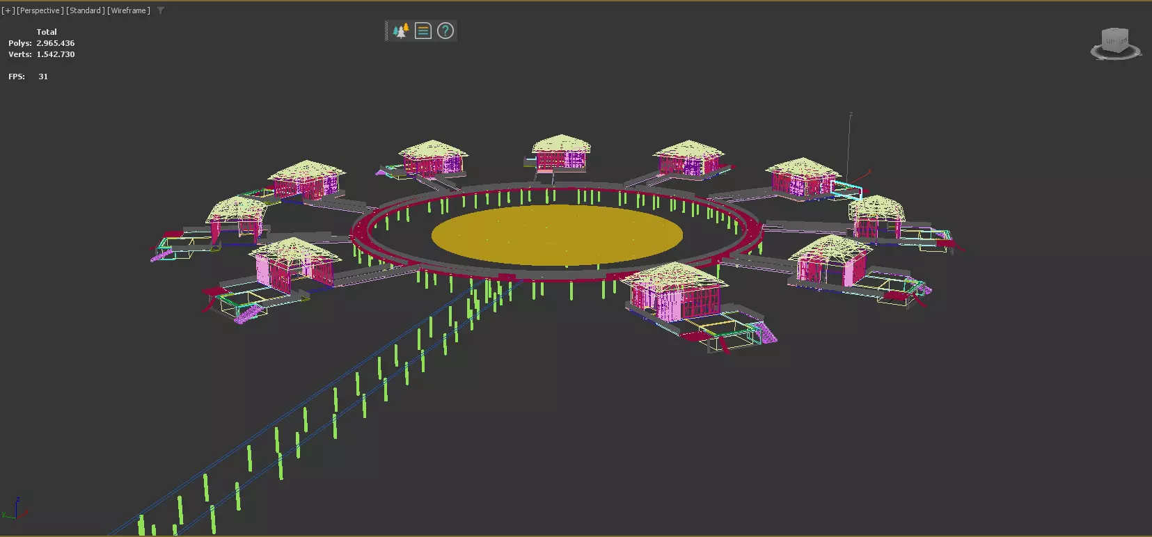 fully detailed Maldives Style Overwater Villa  site Resort Scene 3D model_23