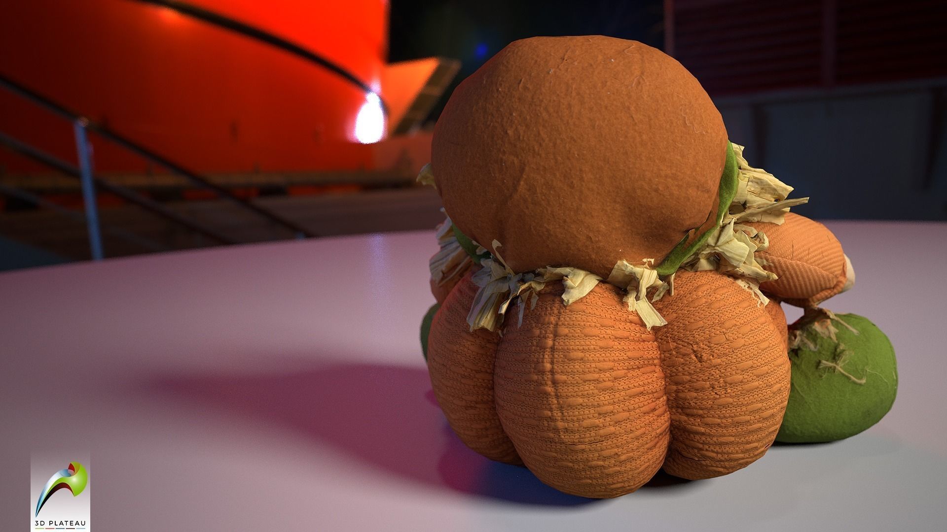 0002-05 Pumpkin Plushie Low-poly 3D model_1