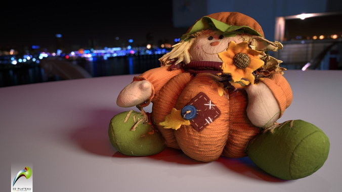 0002-05 Pumpkin Plushie Low-poly 3D model