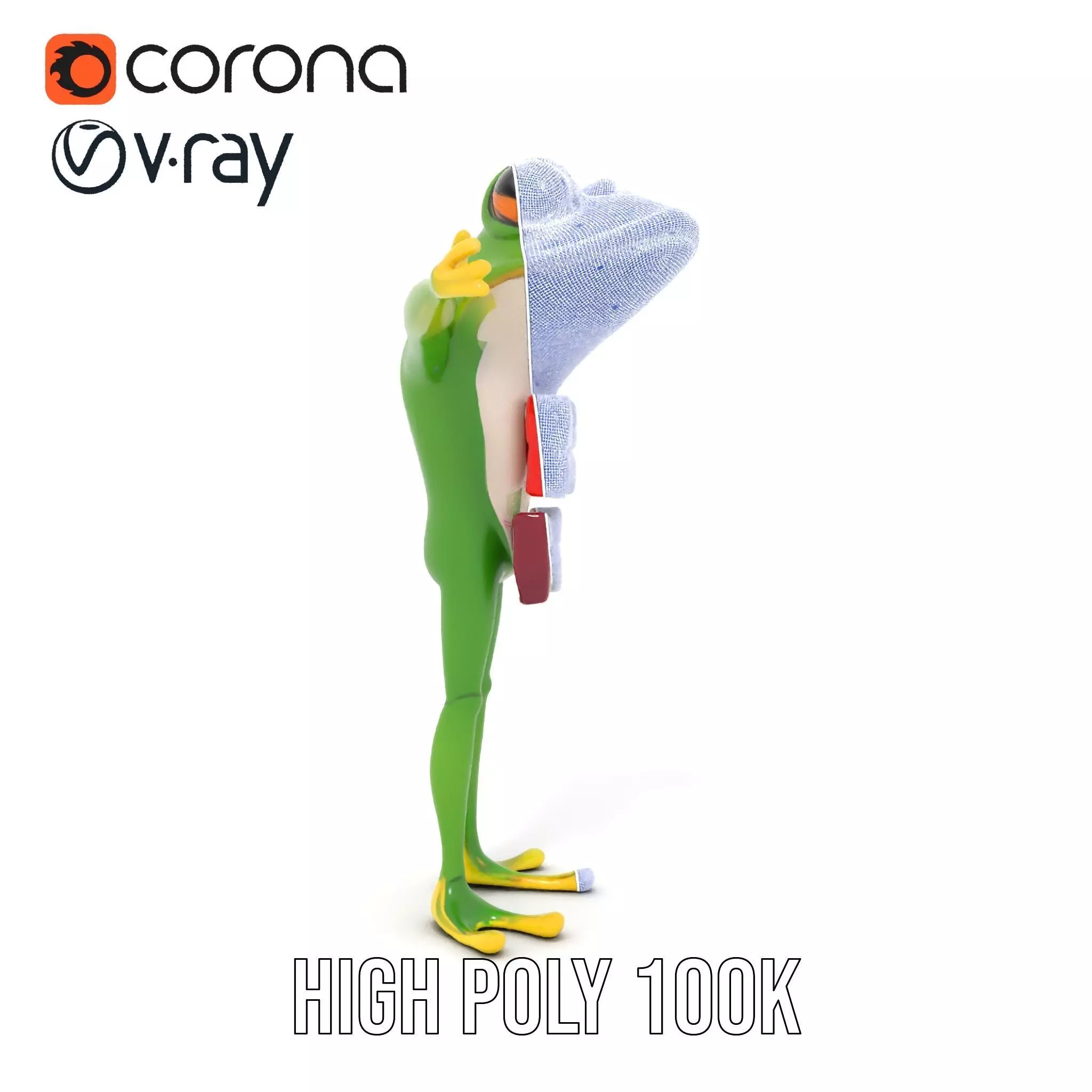 Stylish Frog Character model pack Low-poly 3D model_26