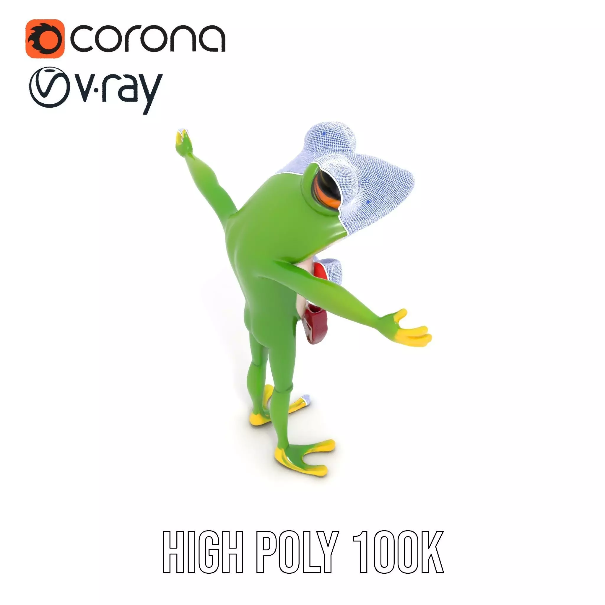 Stylish Frog Character model pack Low-poly 3D model_34