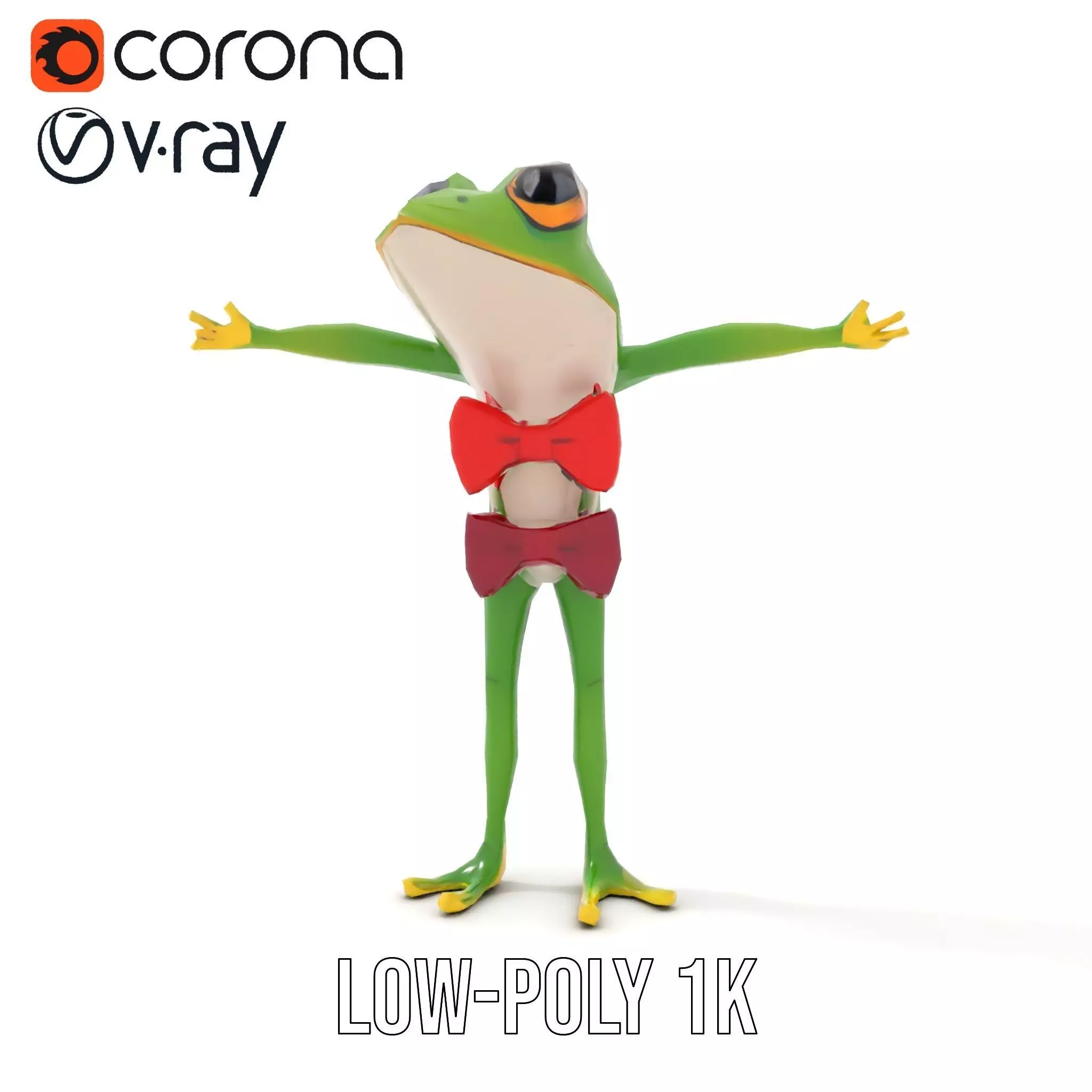 Stylish Frog Character model pack Low-poly 3D model_12
