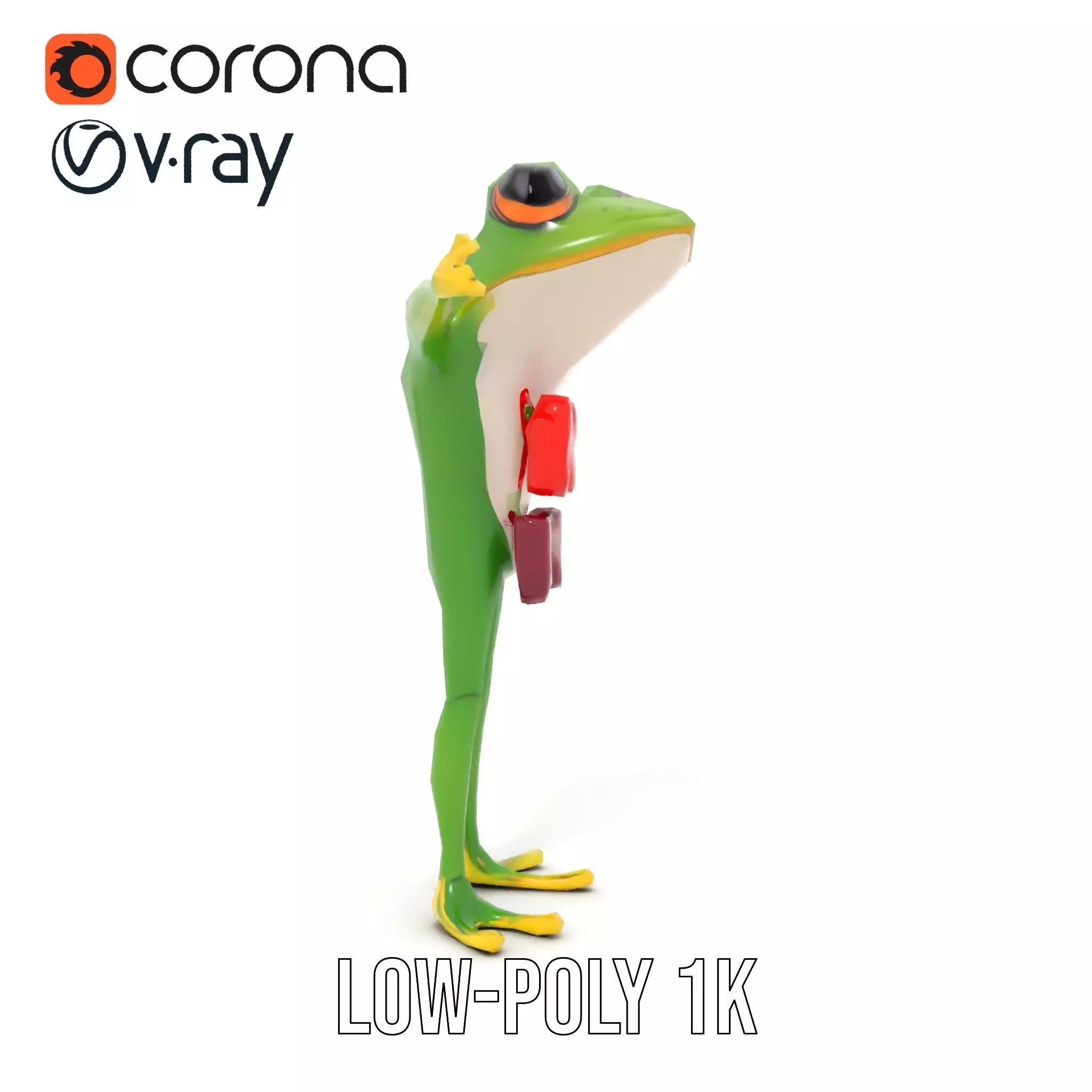 Stylish Frog Character model pack Low-poly 3D model_14
