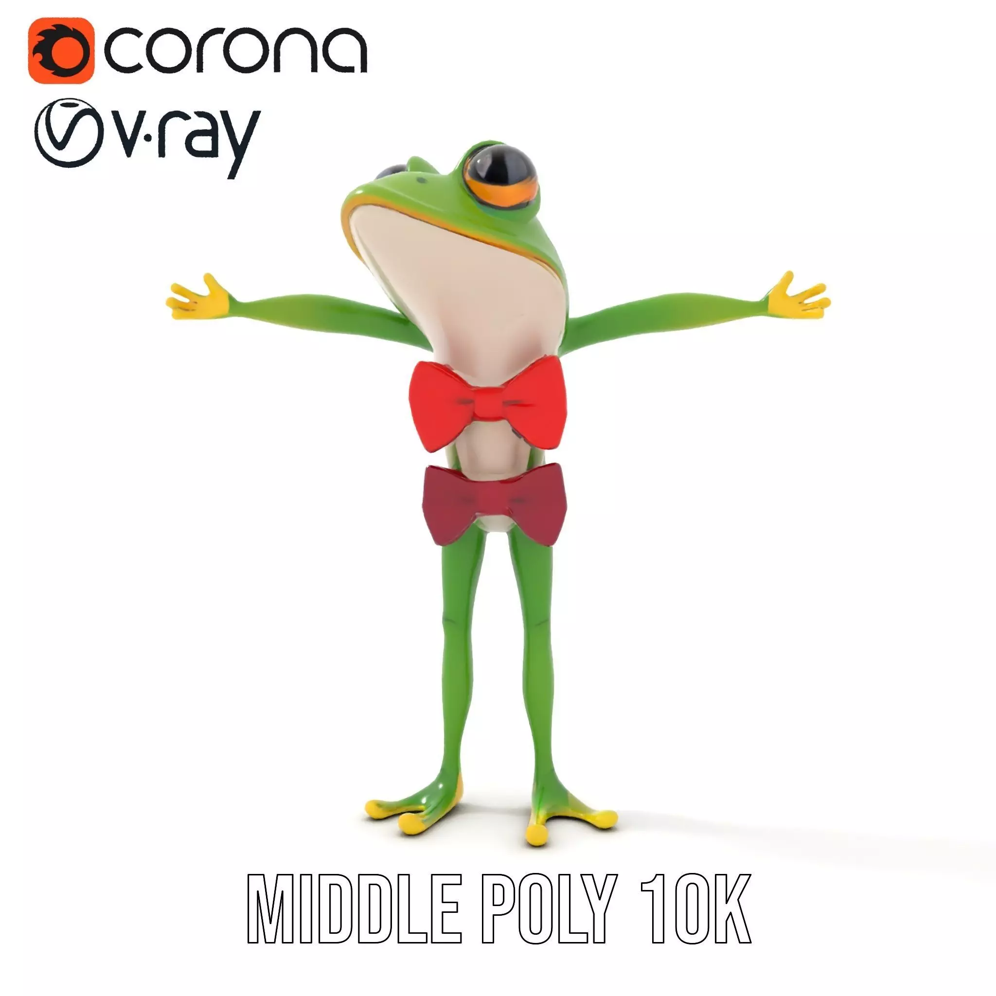 Stylish Frog Character model pack Low-poly 3D model_11