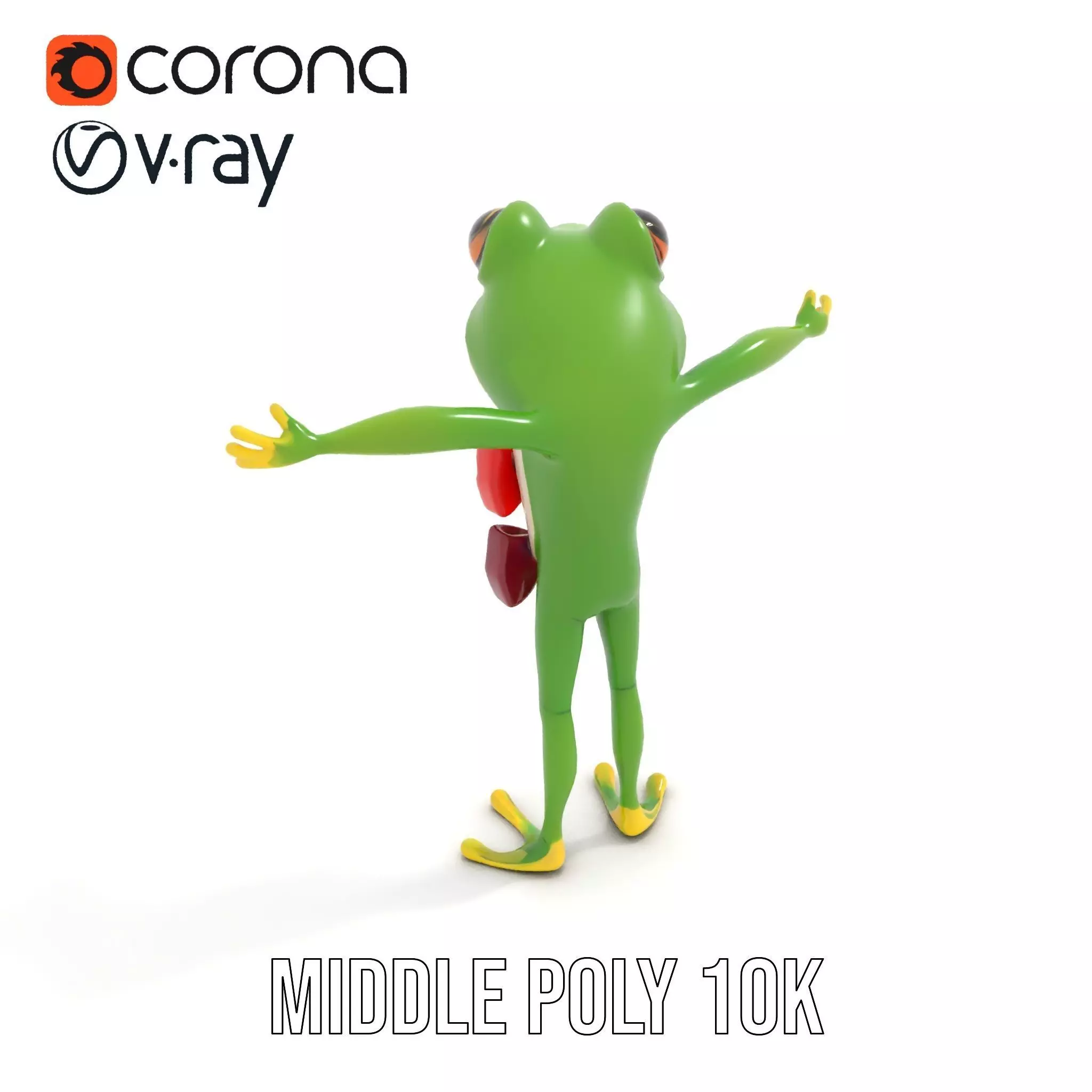 Stylish Frog Character model pack Low-poly 3D model_6