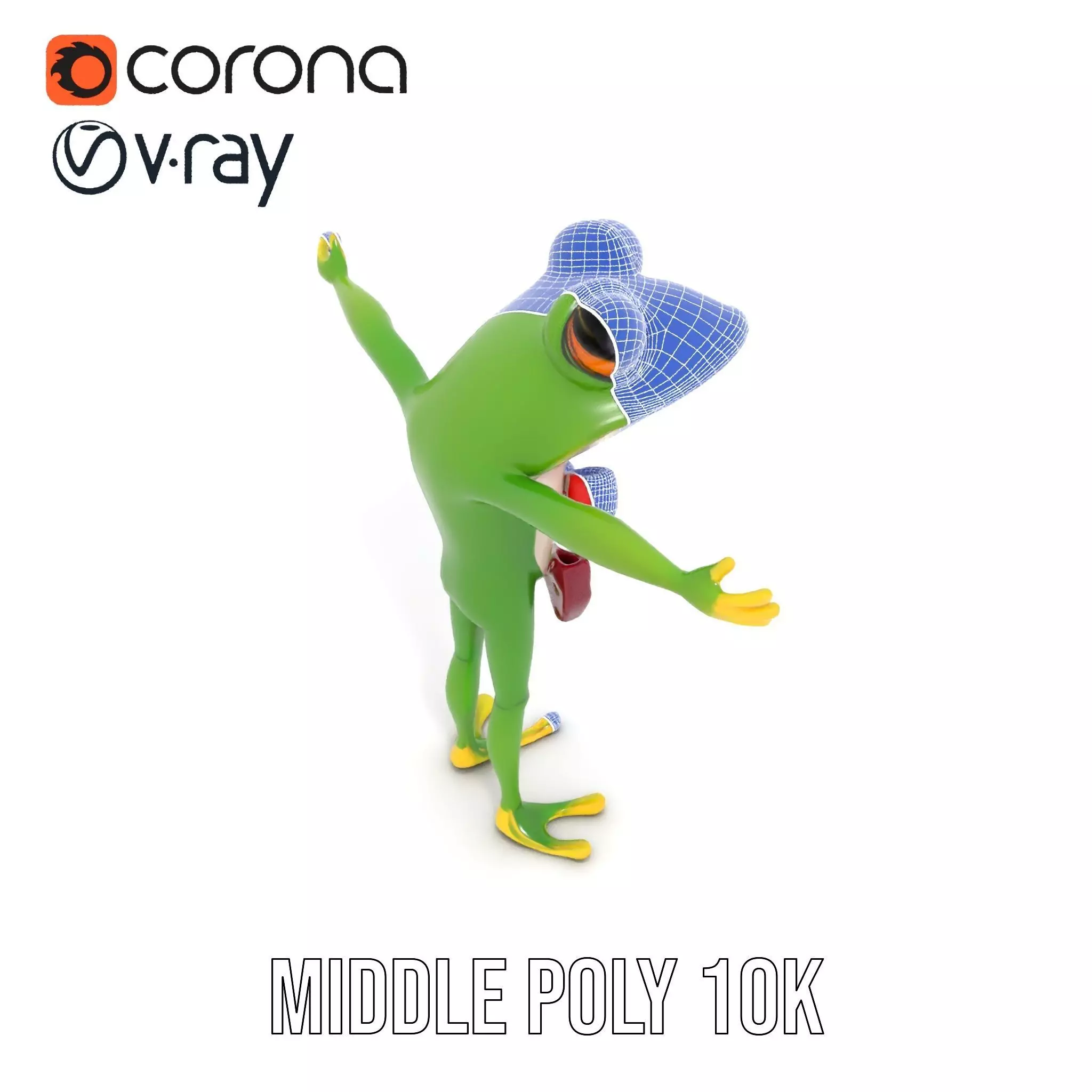 Stylish Frog Character model pack Low-poly 3D model_27