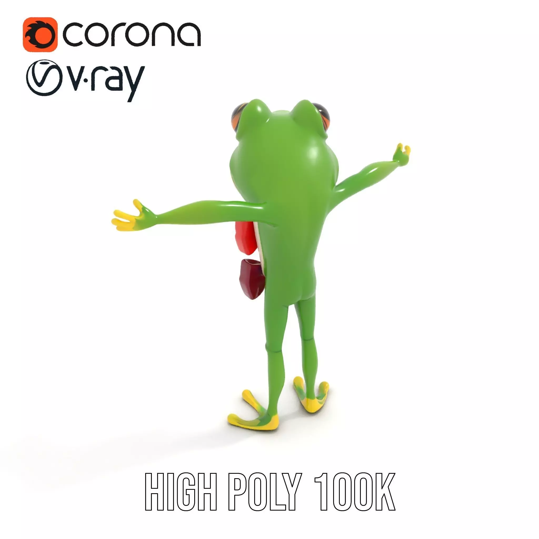 Stylish Frog Character model pack Low-poly 3D model_15