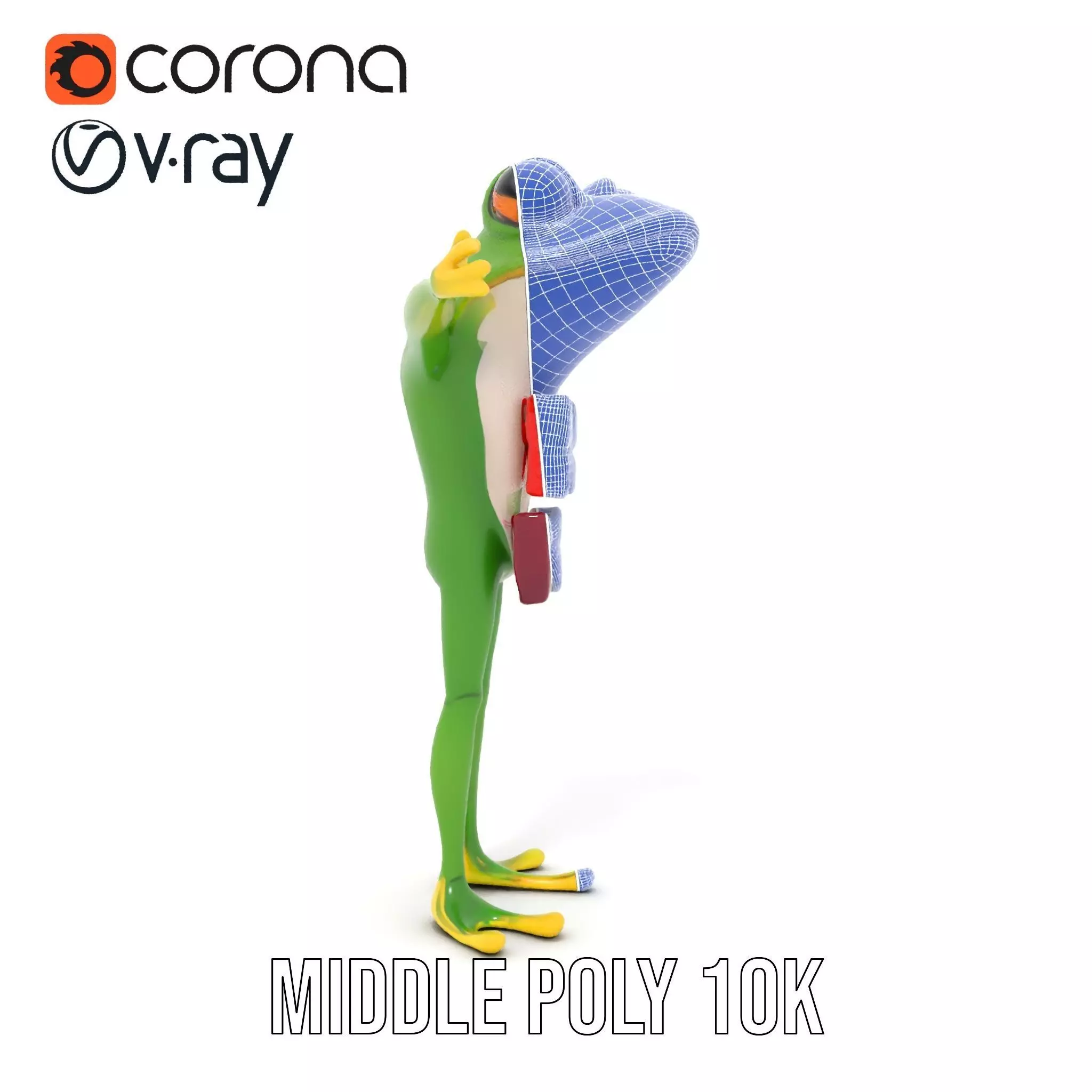 Stylish Frog Character model pack Low-poly 3D model_29