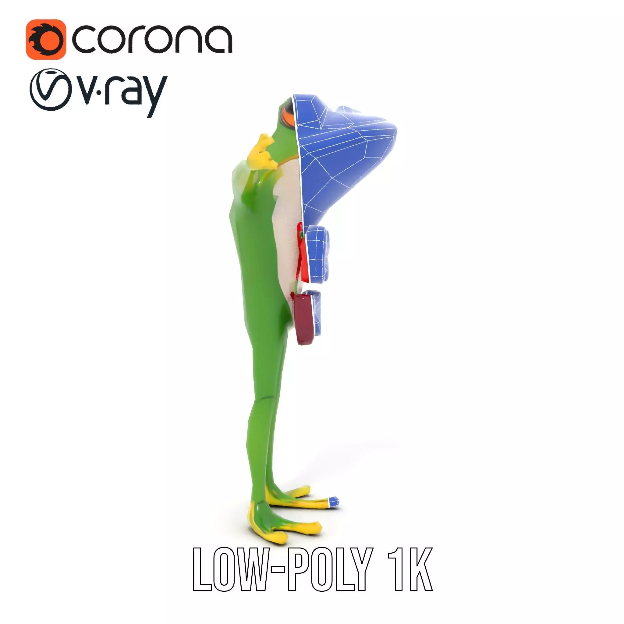 Stylish Frog Character model pack Low-poly 3D model_28