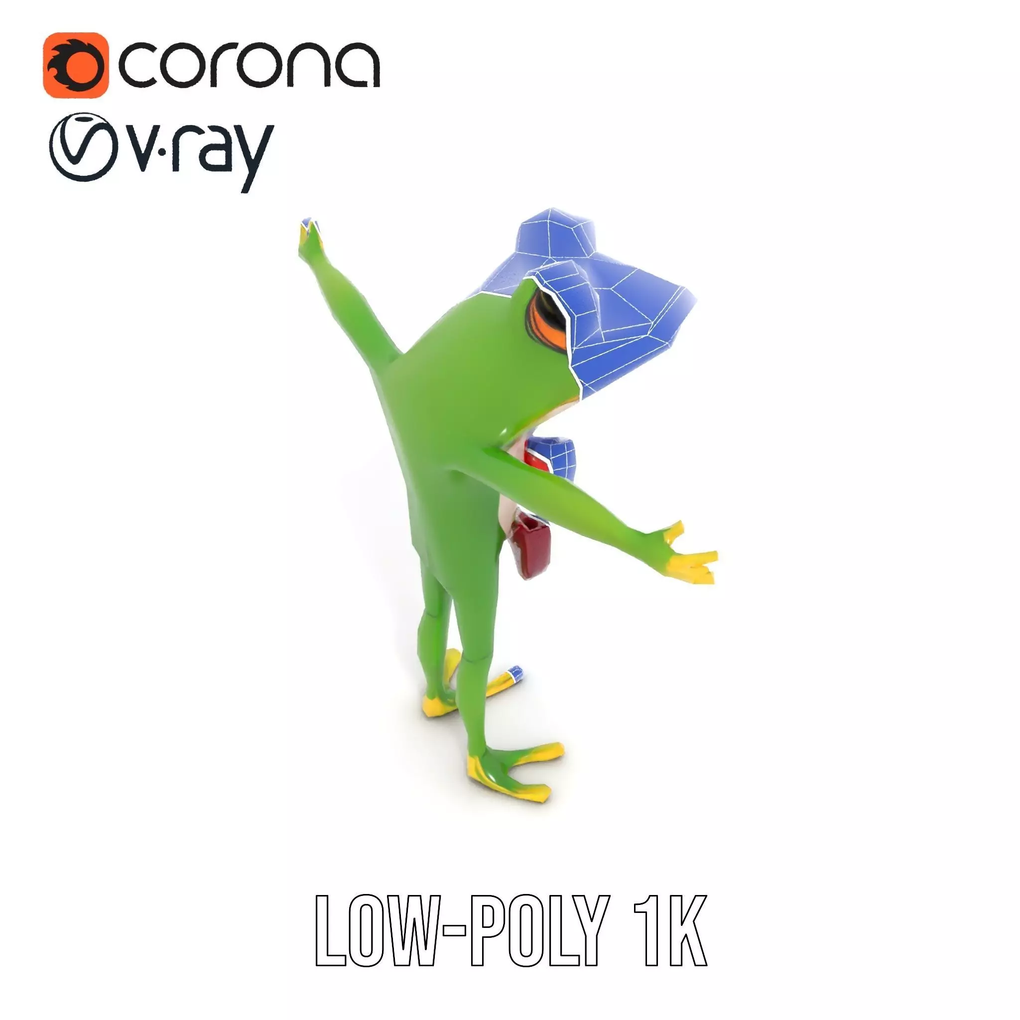 Stylish Frog Character model pack Low-poly 3D model_25