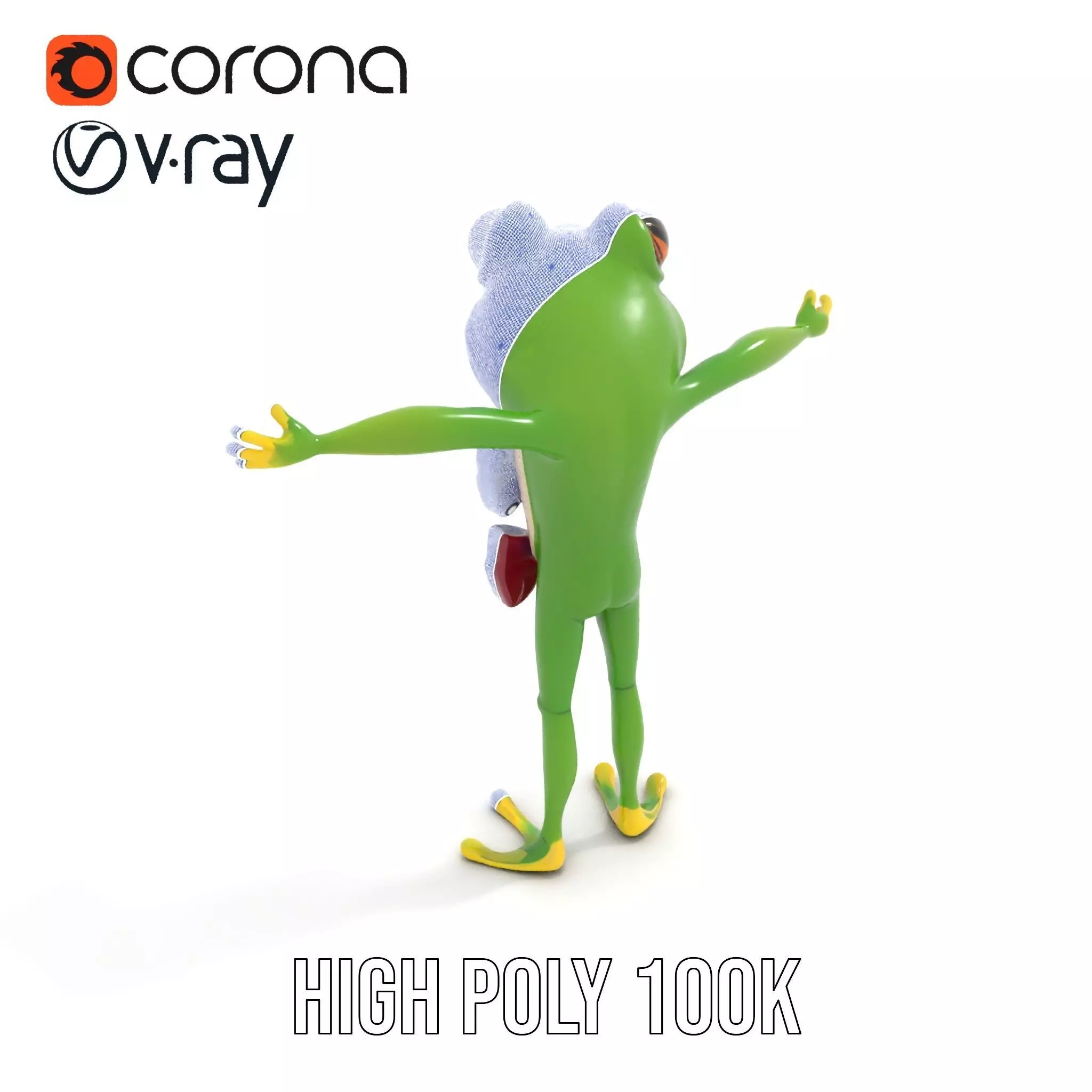 Stylish Frog Character model pack Low-poly 3D model_31