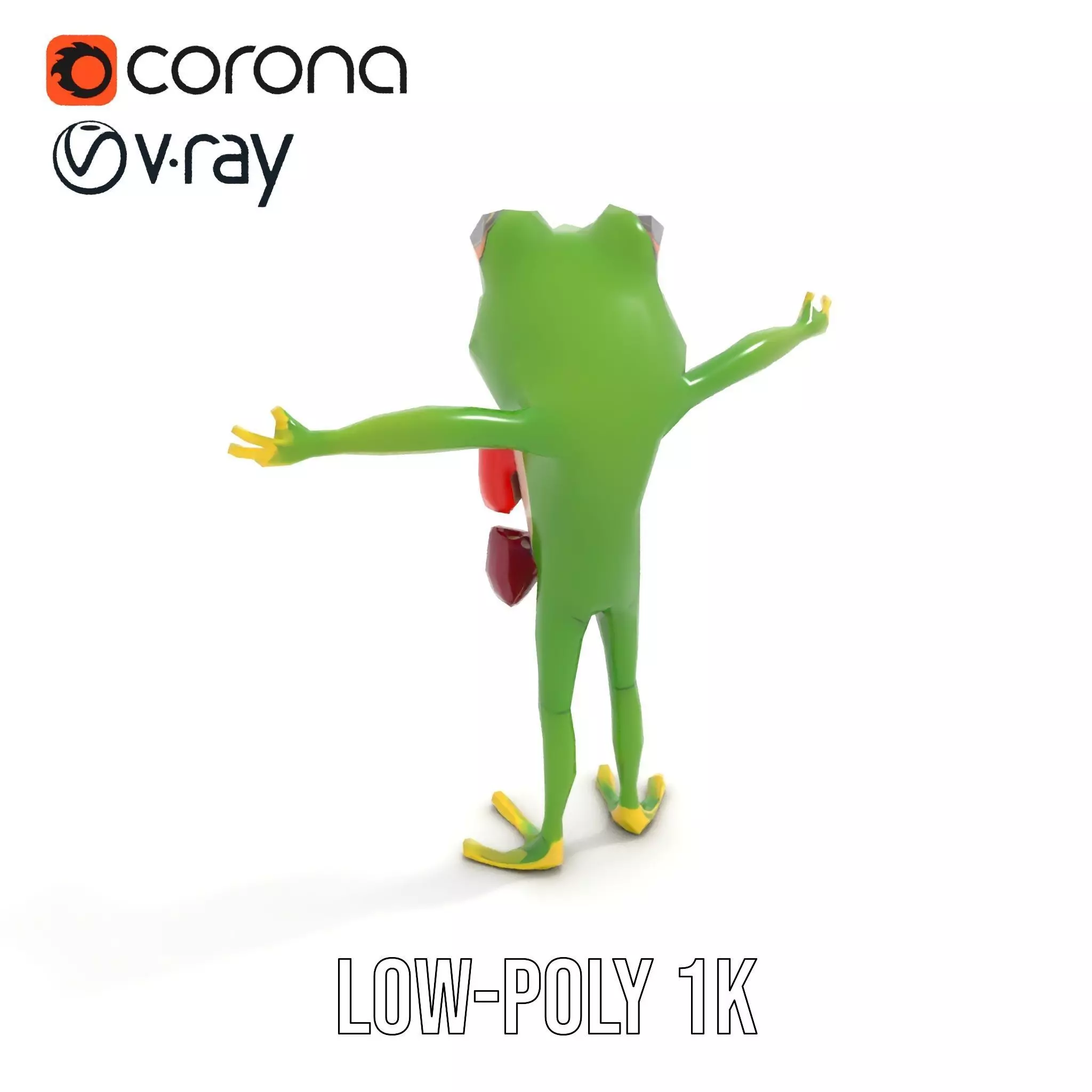 Stylish Frog Character model pack Low-poly 3D model_9