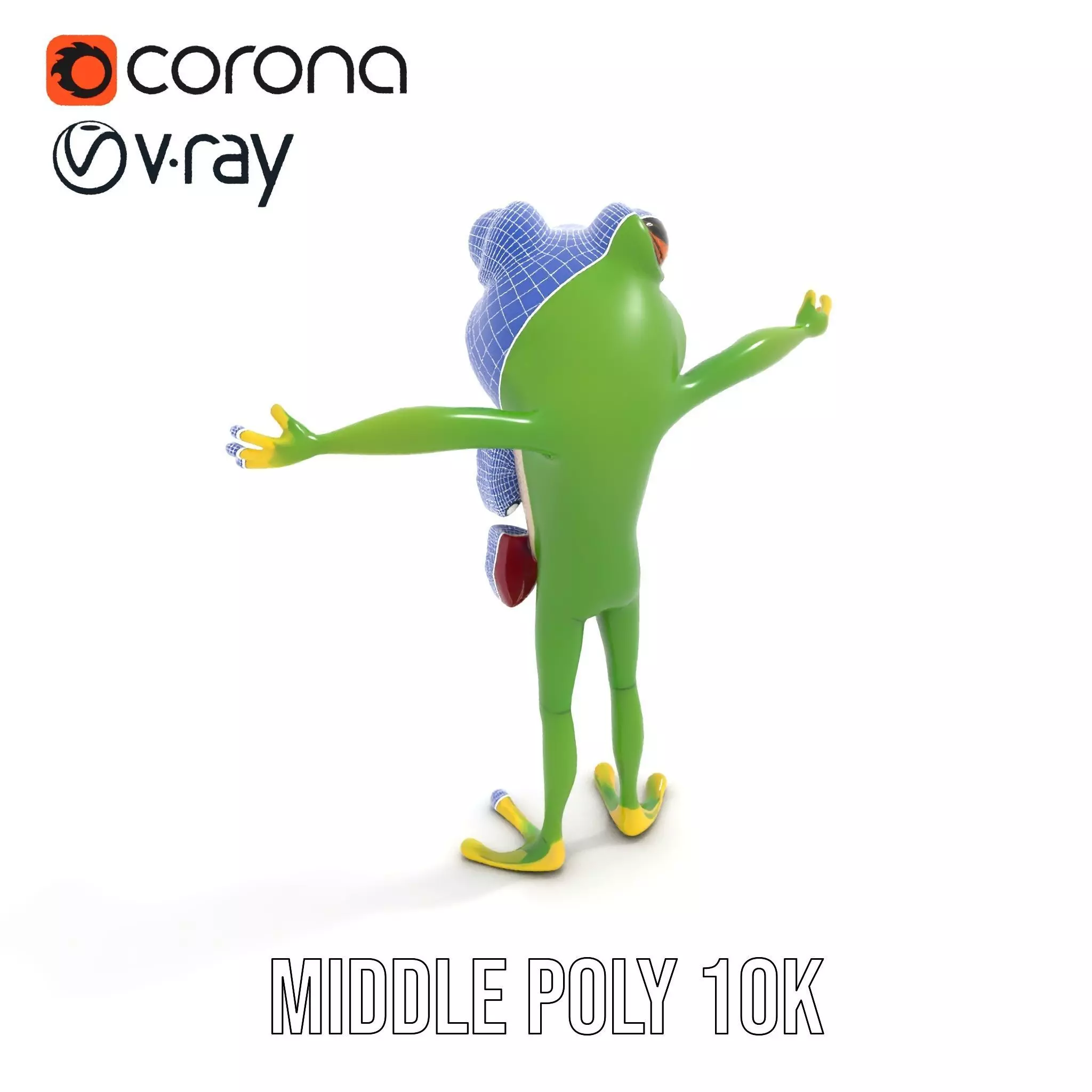 Stylish Frog Character model pack Low-poly 3D model_5