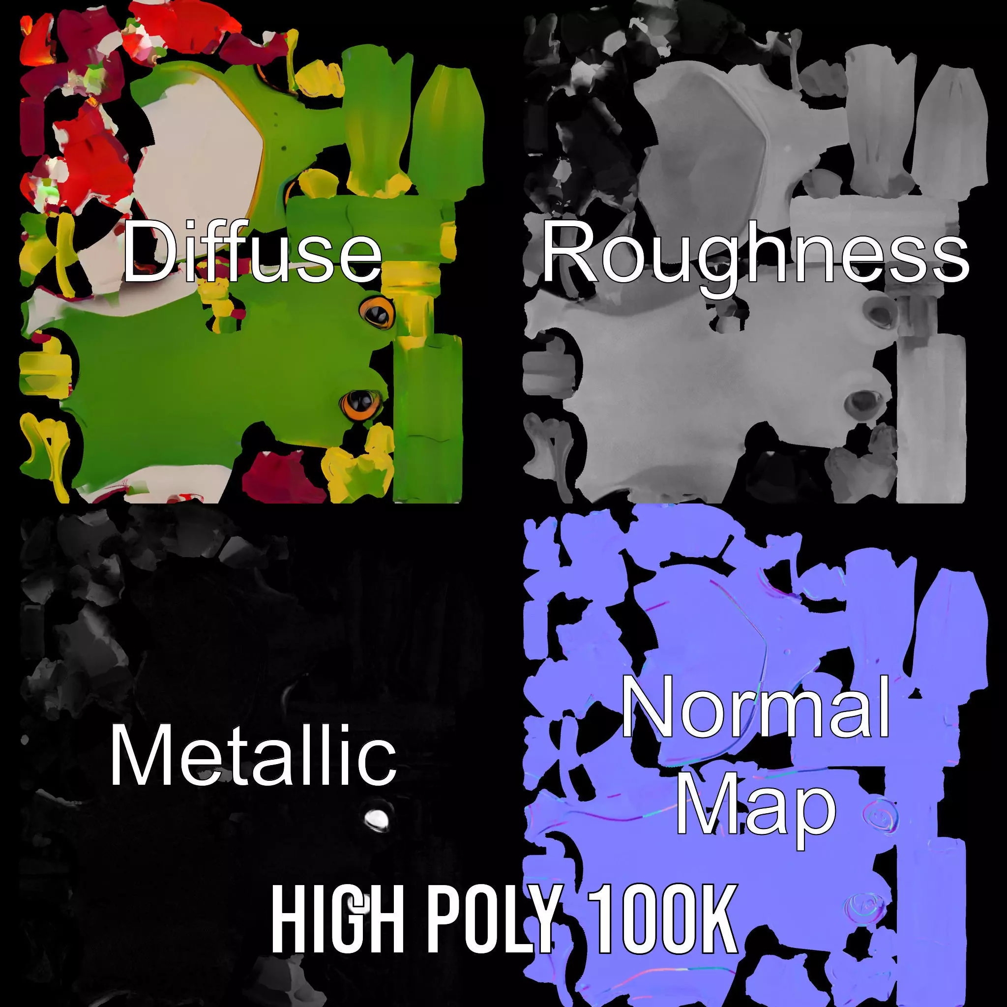 Stylish Frog Character model pack Low-poly 3D model_3