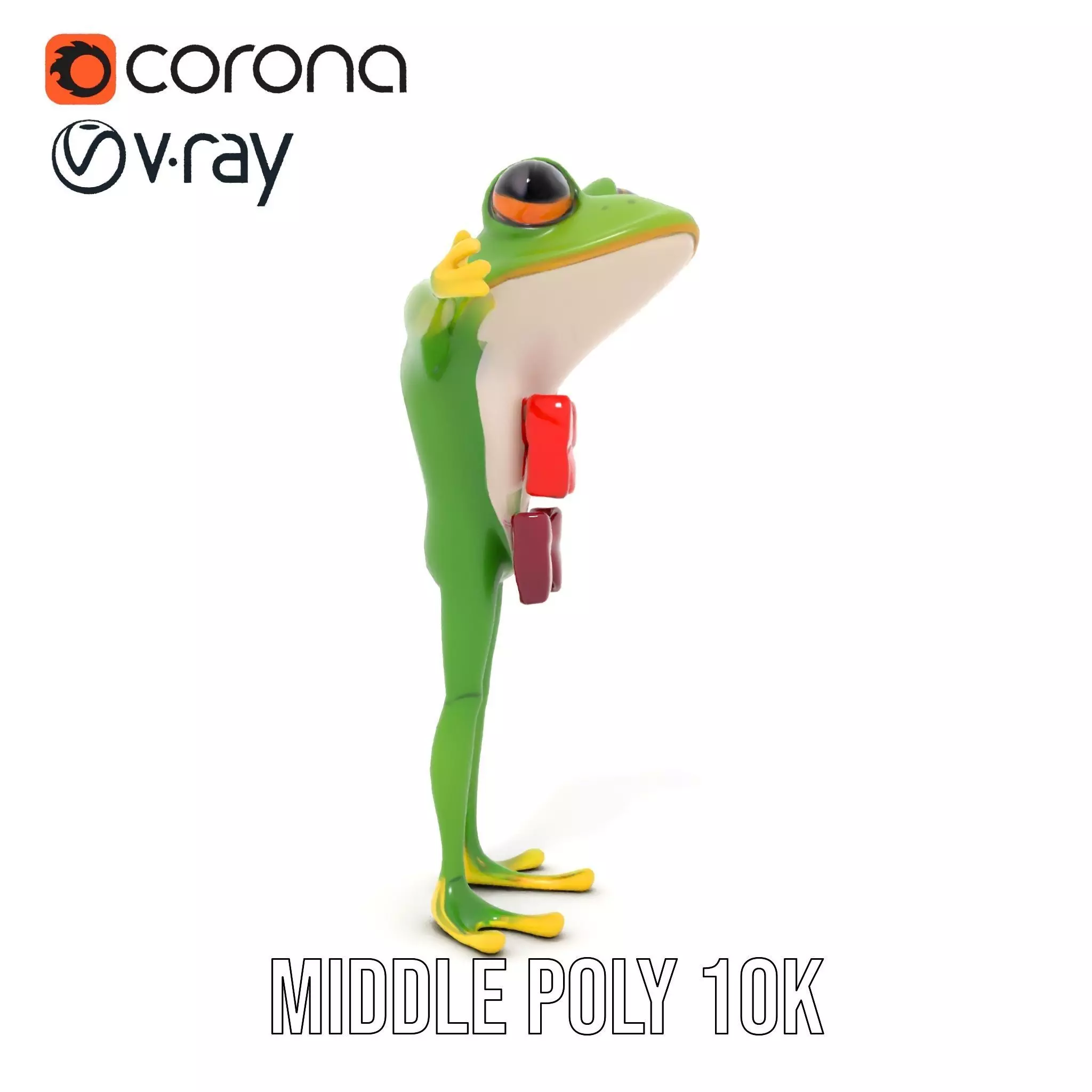 Stylish Frog Character model pack Low-poly 3D model_21