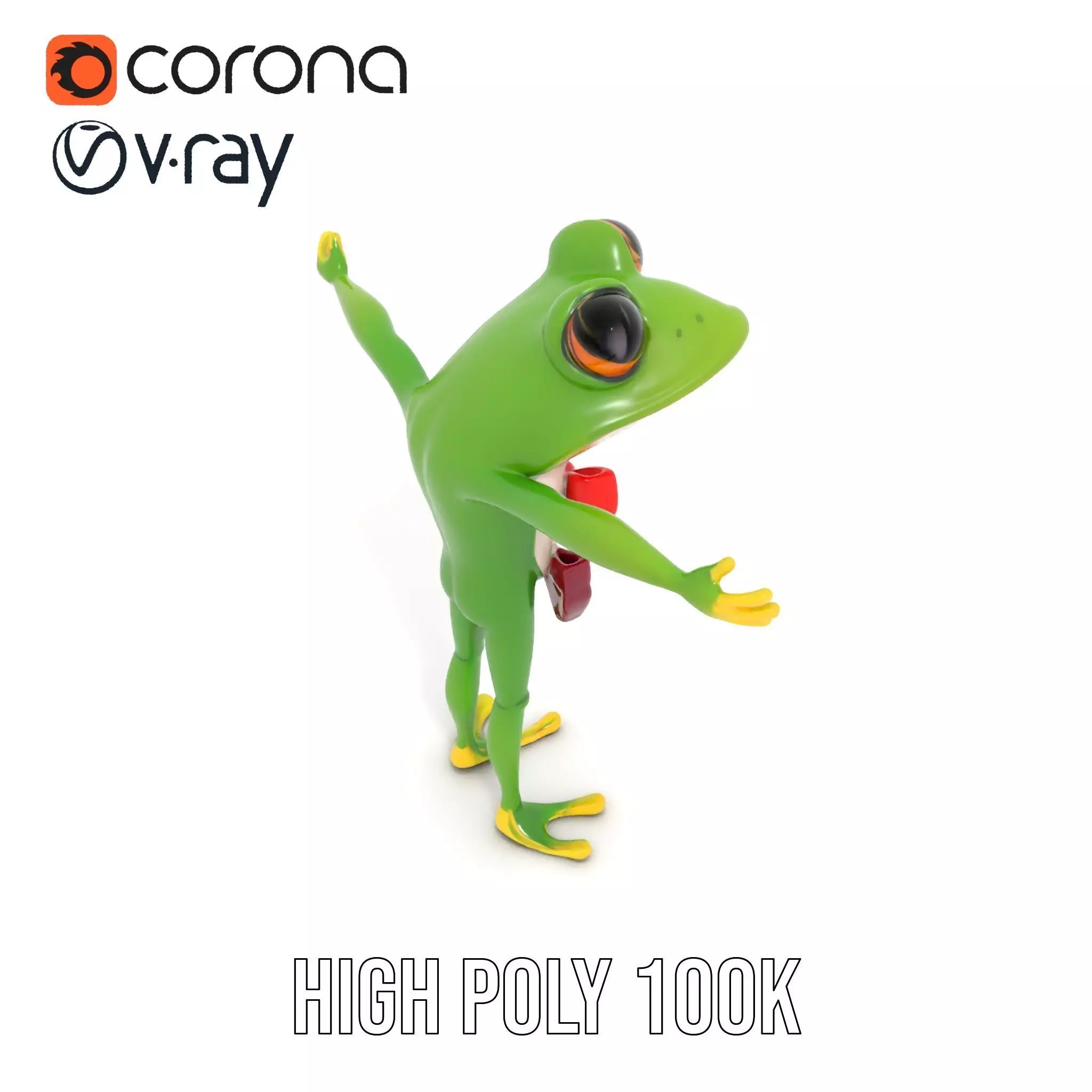 Stylish Frog Character model pack Low-poly 3D model_18