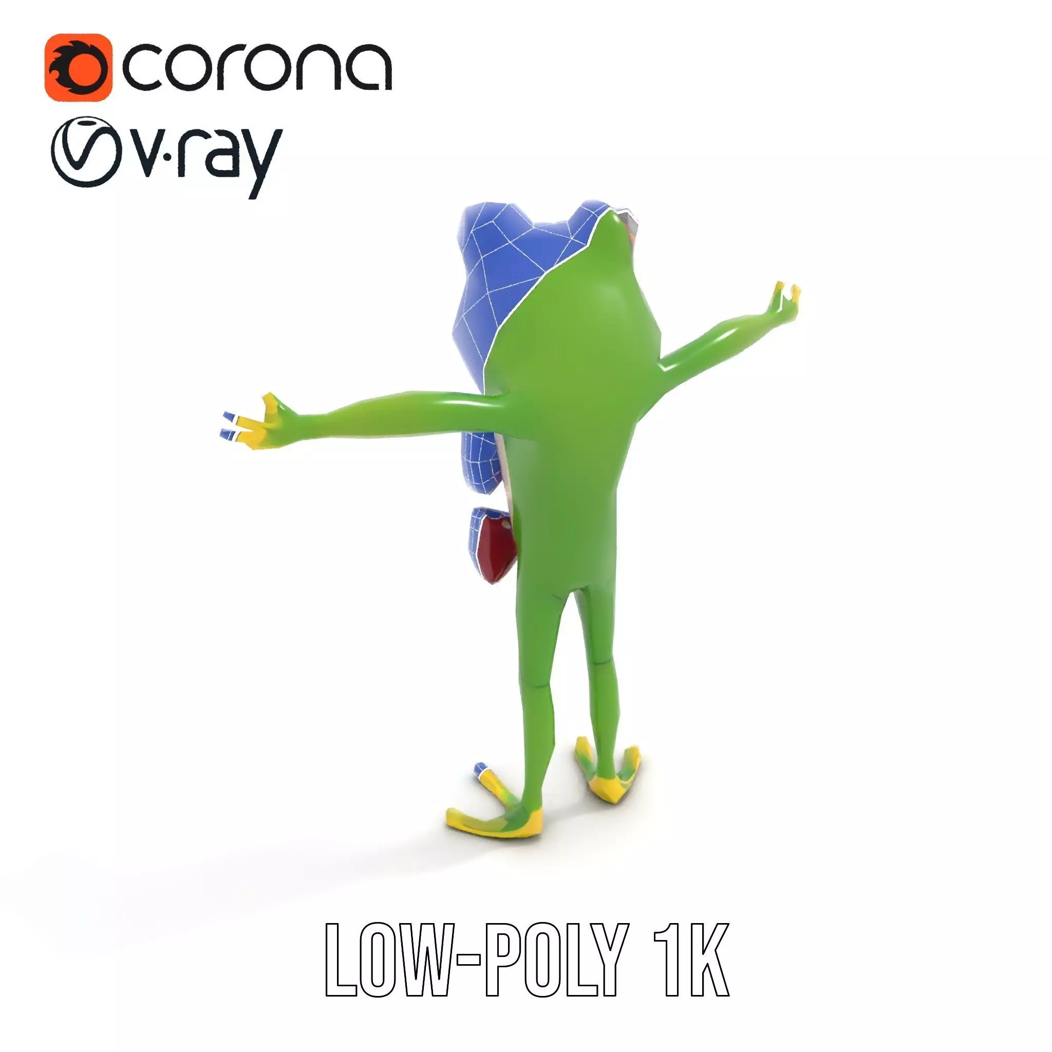 Stylish Frog Character model pack Low-poly 3D model_30