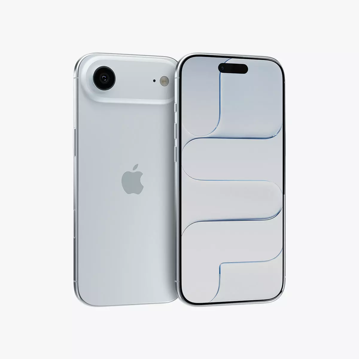 Apple iPhone Air Sky Blue Low-poly 3D model