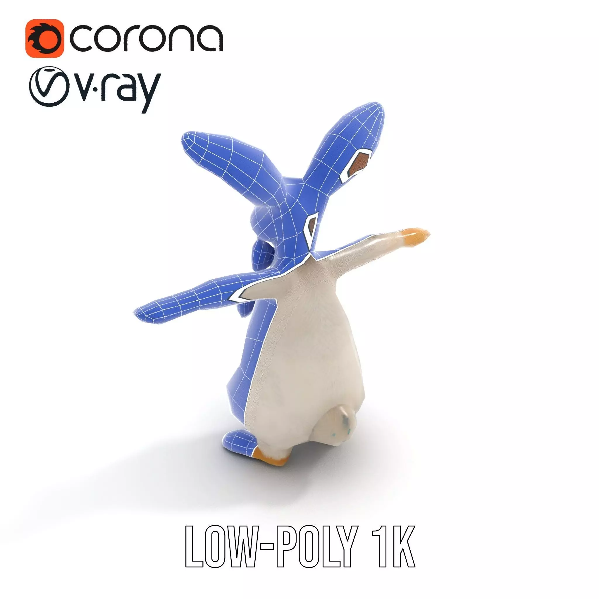 Polka Dot Bowtie Bunny model pack Low-poly 3D model_23
