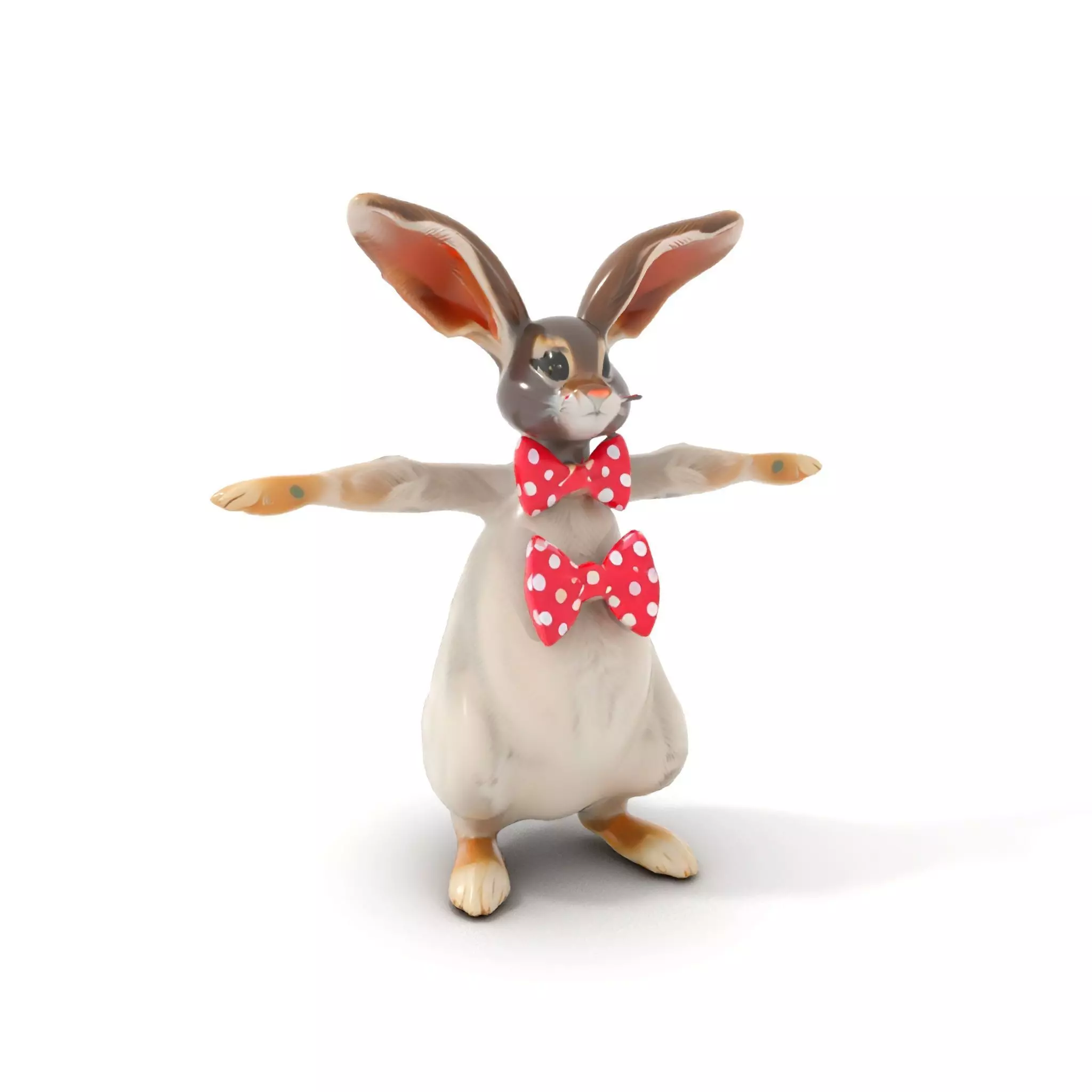 Polka Dot Bowtie Bunny model pack Low-poly 3D model_19