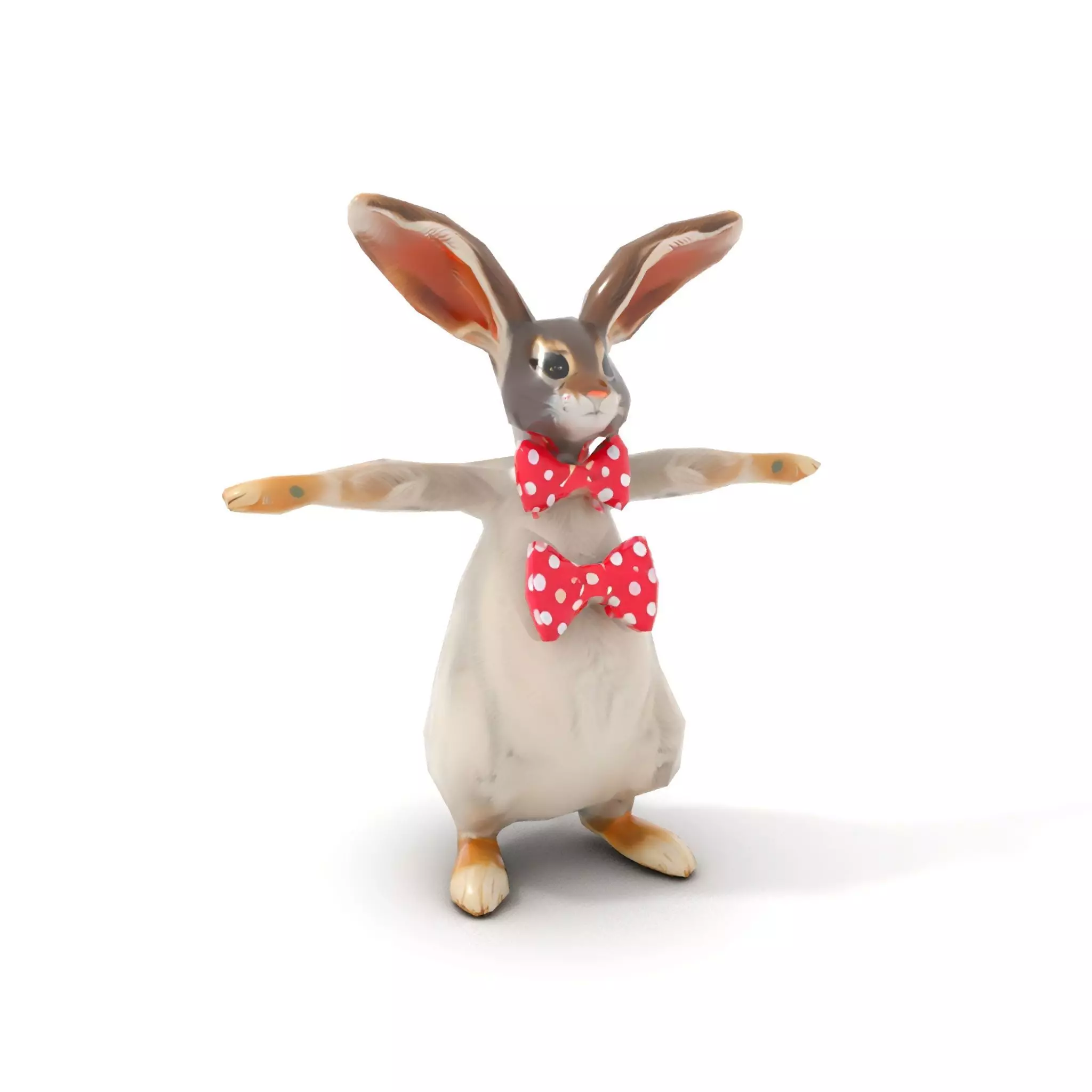 Polka Dot Bowtie Bunny model pack Low-poly 3D model_7