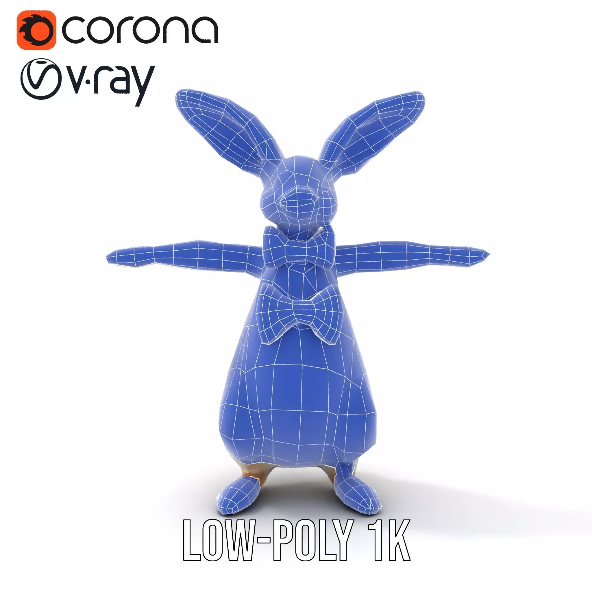 Polka Dot Bowtie Bunny model pack Low-poly 3D model_28