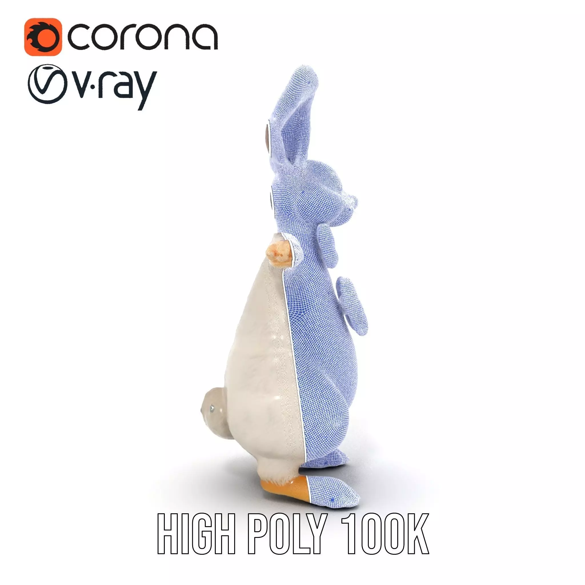Polka Dot Bowtie Bunny model pack Low-poly 3D model_34
