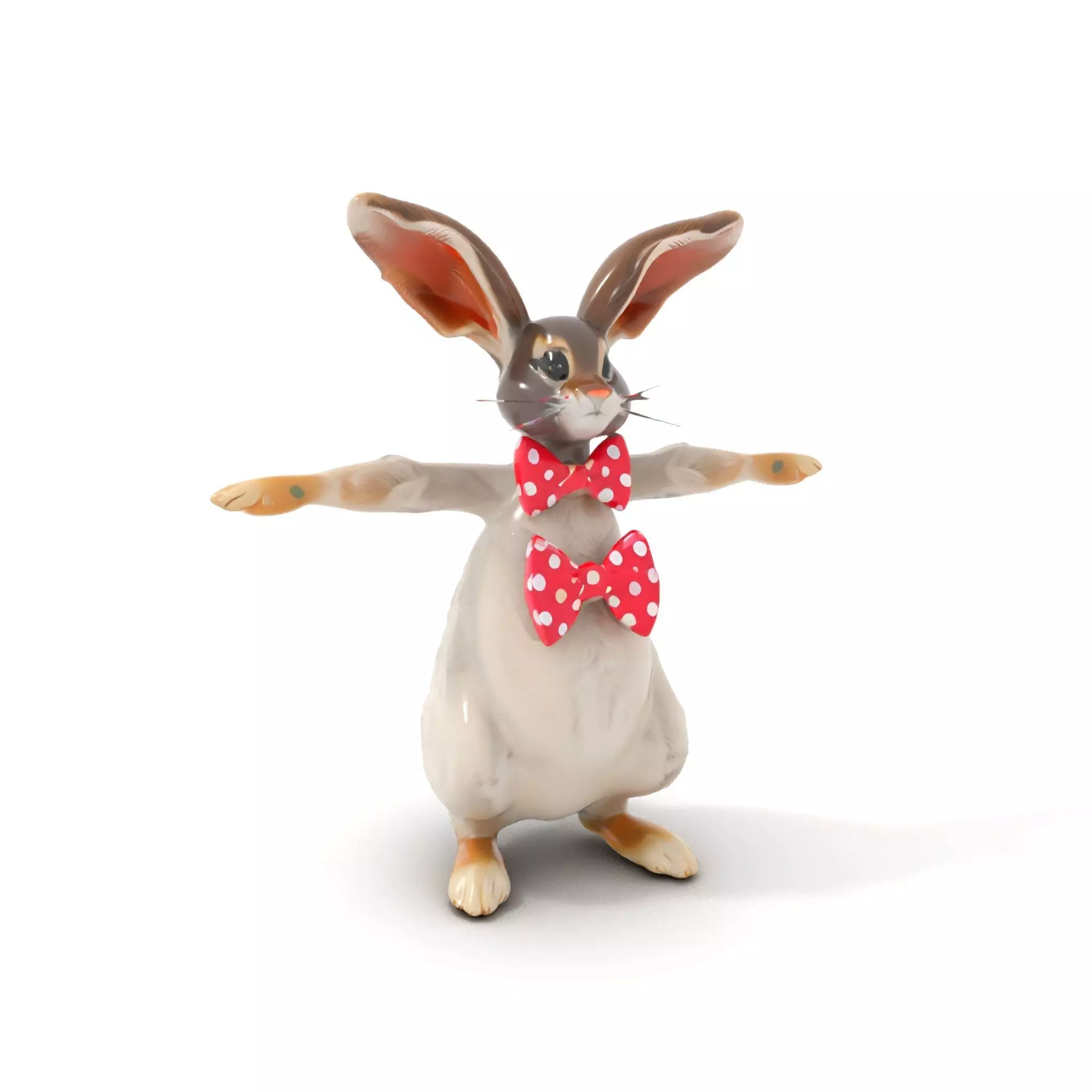 Polka Dot Bowtie Bunny model pack Low-poly 3D model_0