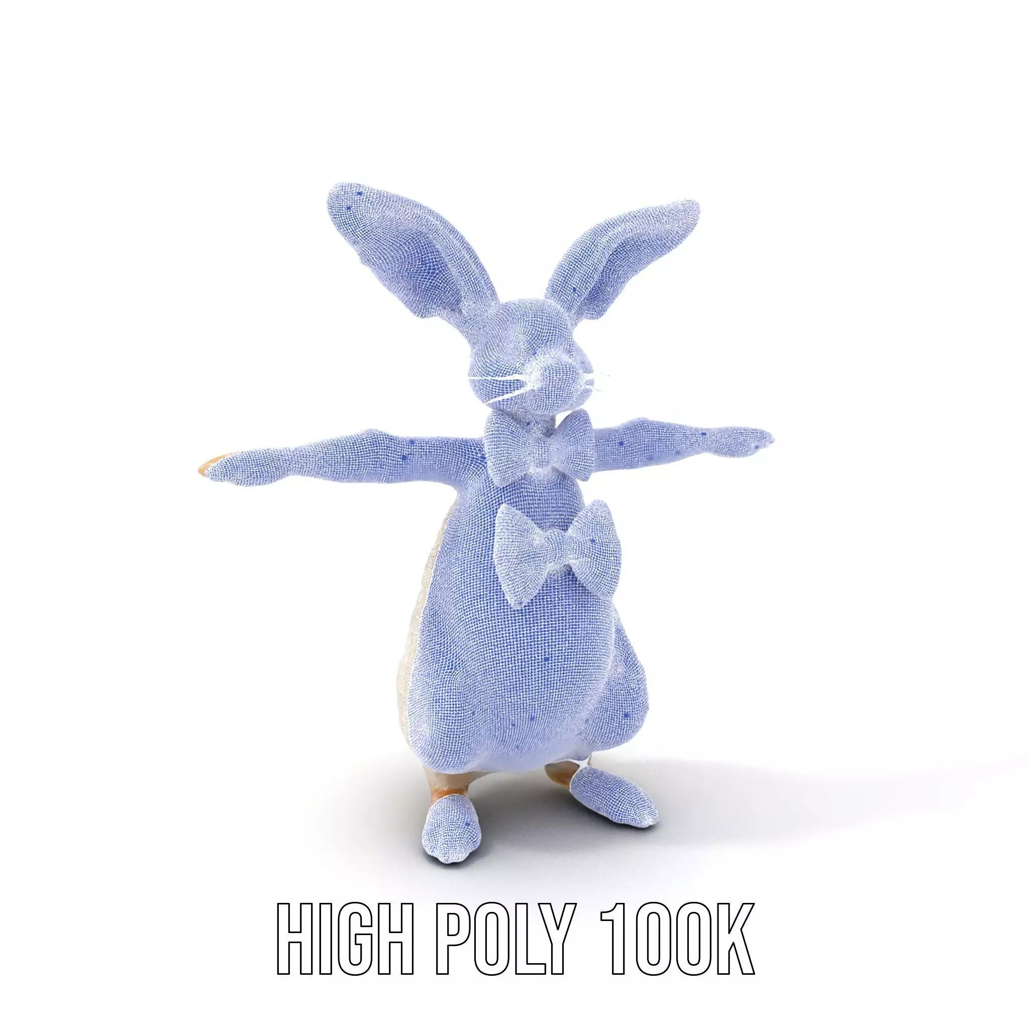 Polka Dot Bowtie Bunny model pack Low-poly 3D model_4