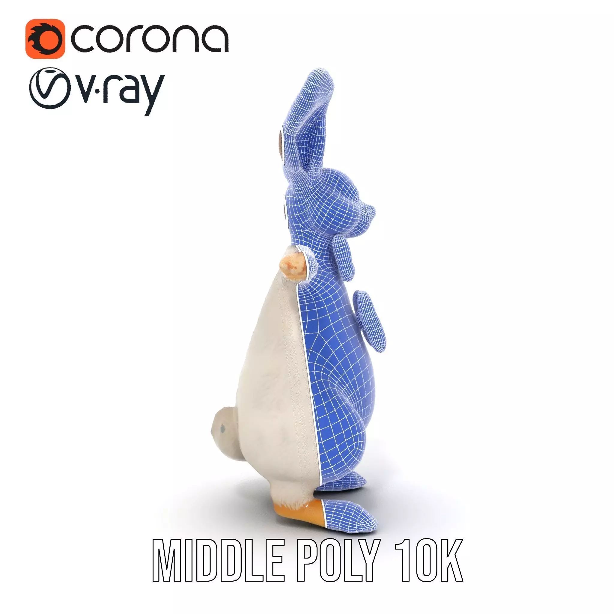 Polka Dot Bowtie Bunny model pack Low-poly 3D model_27