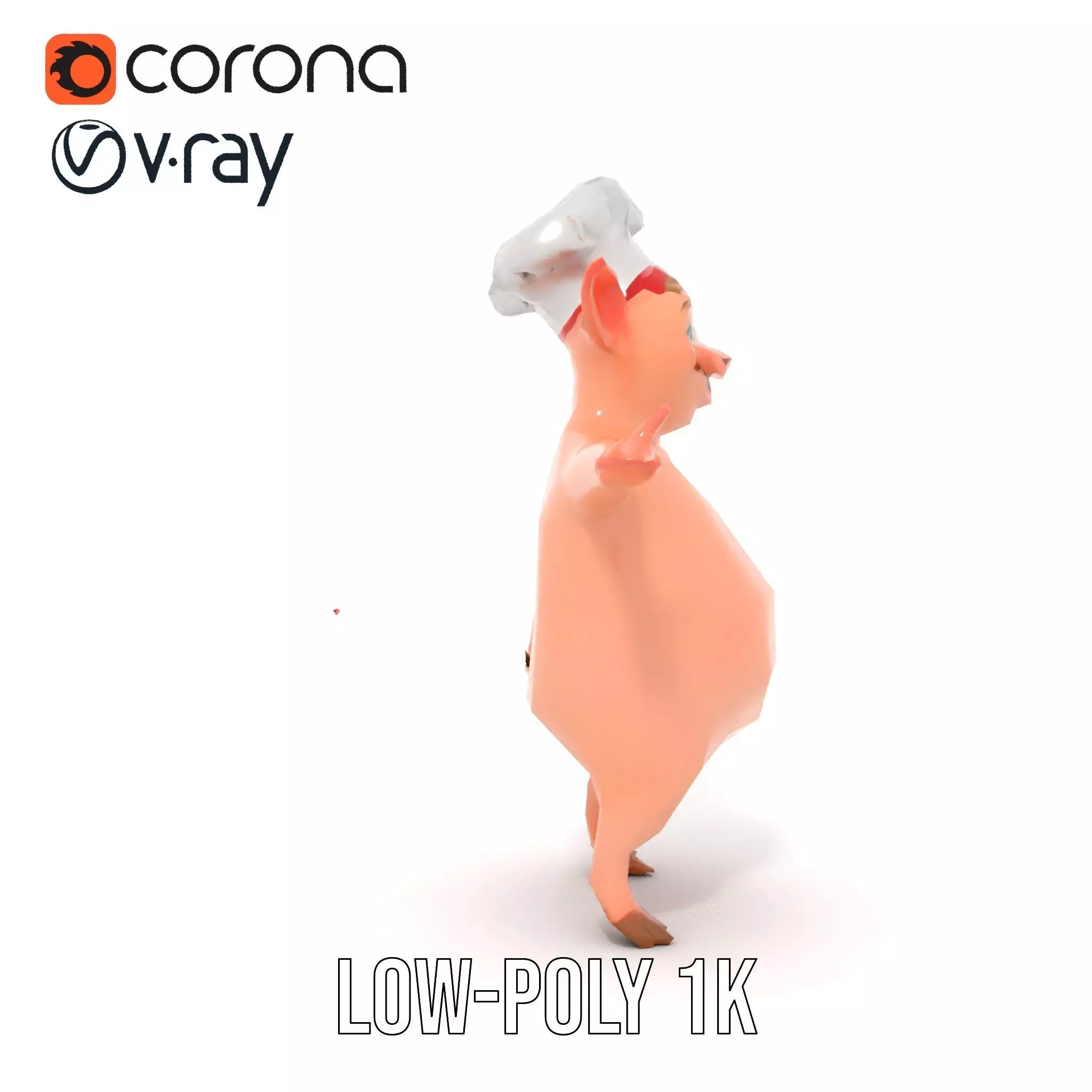 Happy Chef Pig model pack Low-poly 3D model_25