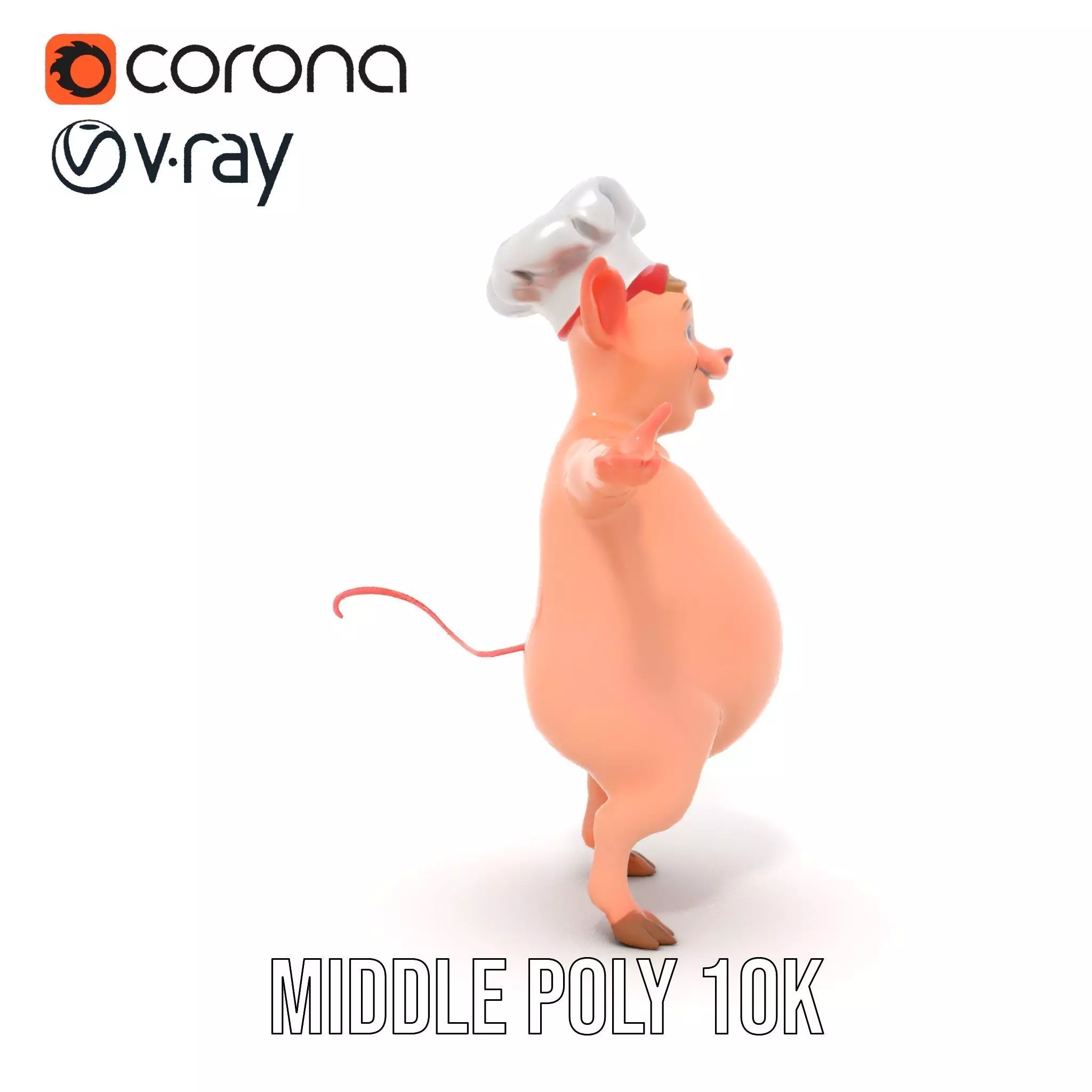 Happy Chef Pig model pack Low-poly 3D model_21