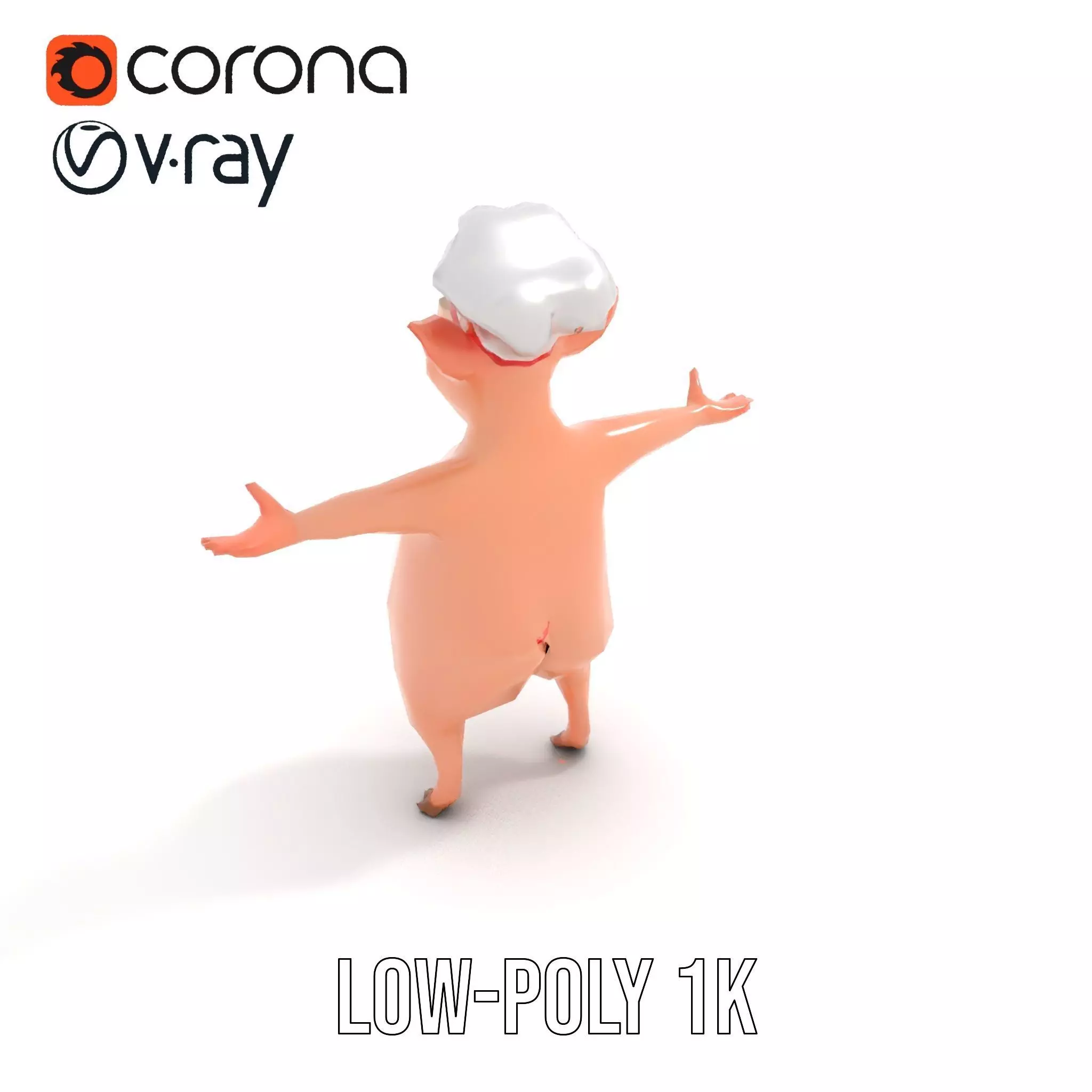 Happy Chef Pig model pack Low-poly 3D model_7