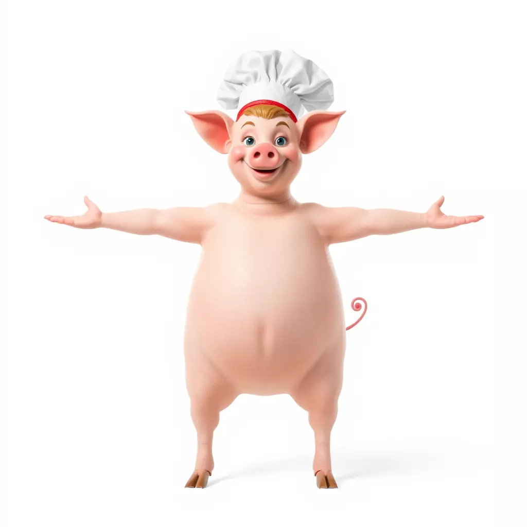 Happy Chef Pig model pack Low-poly 3D model_2