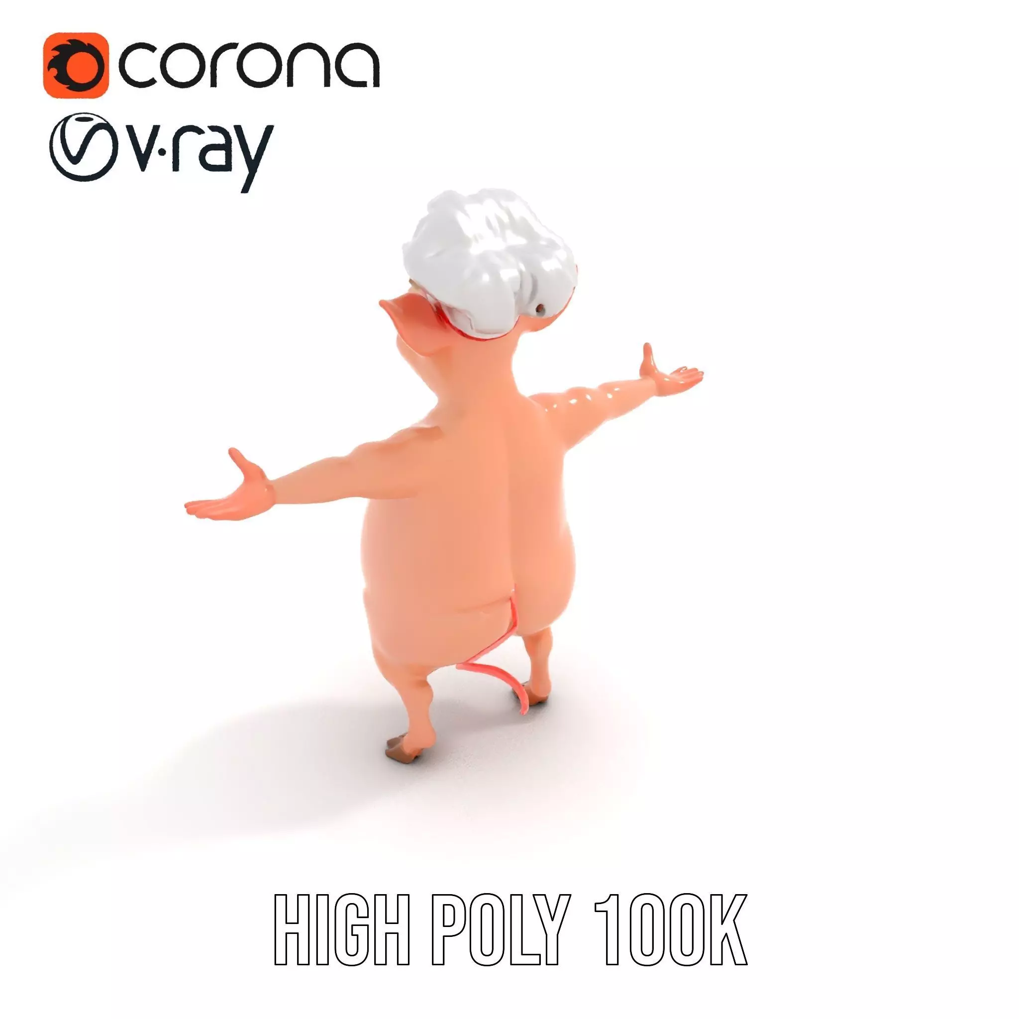 Happy Chef Pig model pack Low-poly 3D model_20