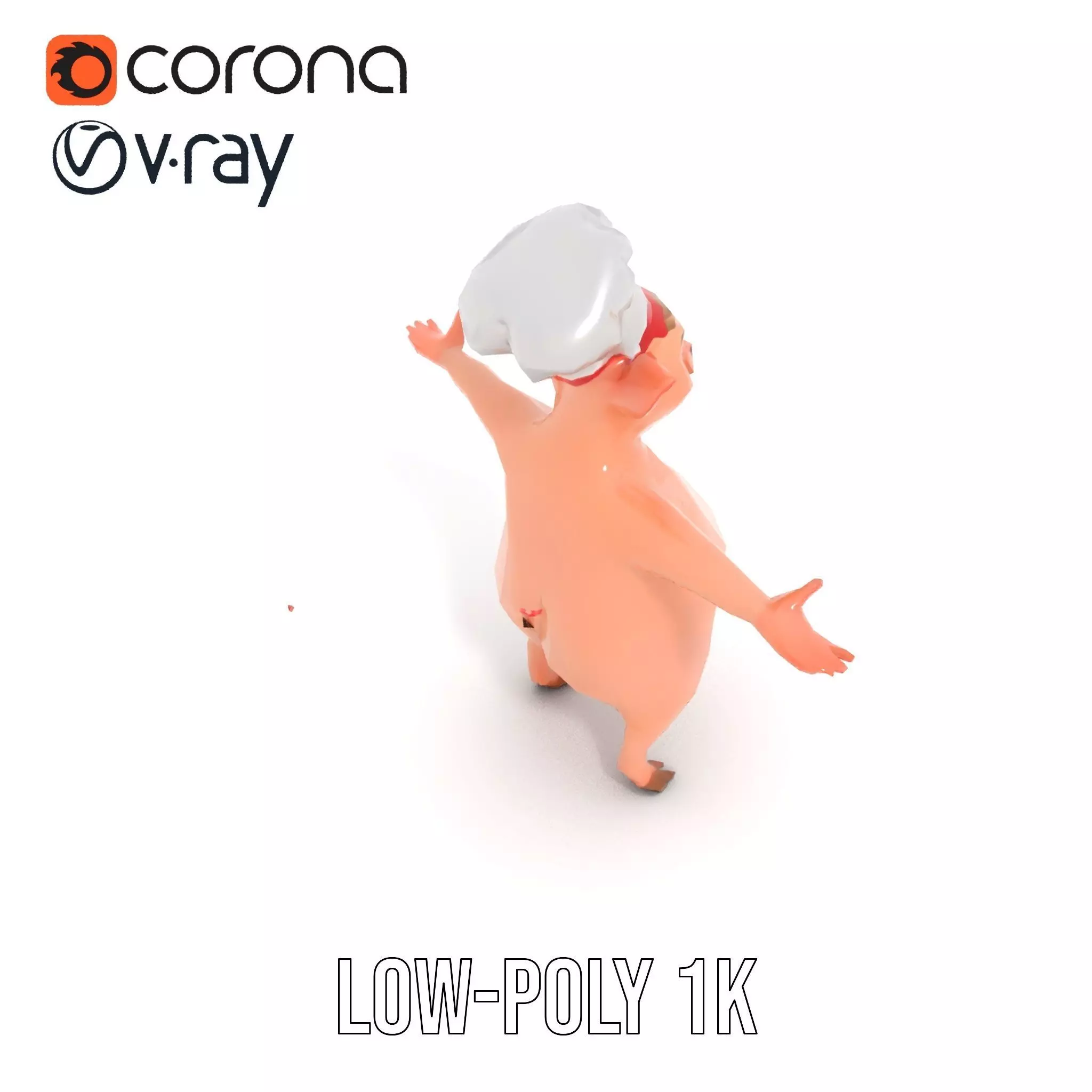 Happy Chef Pig model pack Low-poly 3D model_28