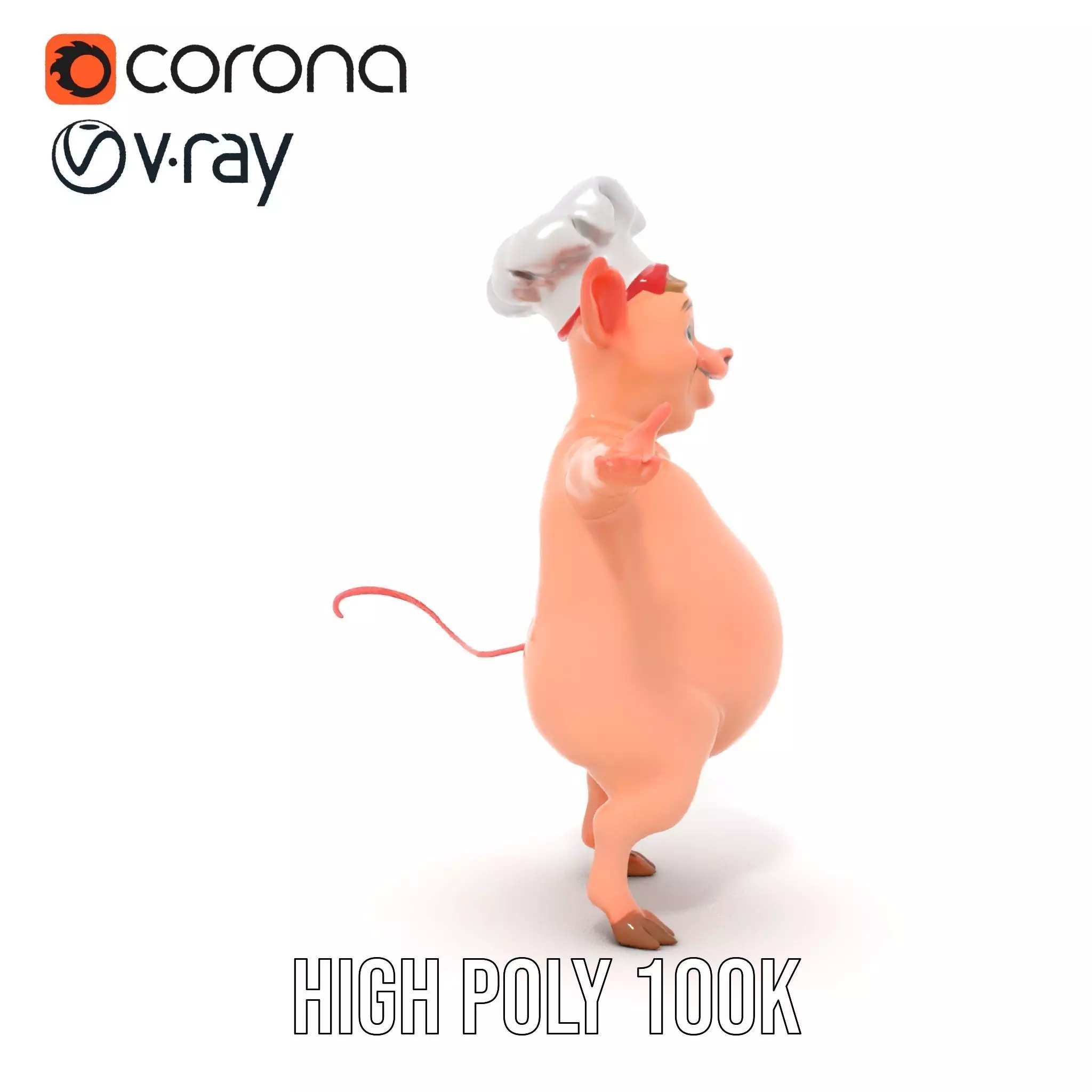 Happy Chef Pig model pack Low-poly 3D model_33