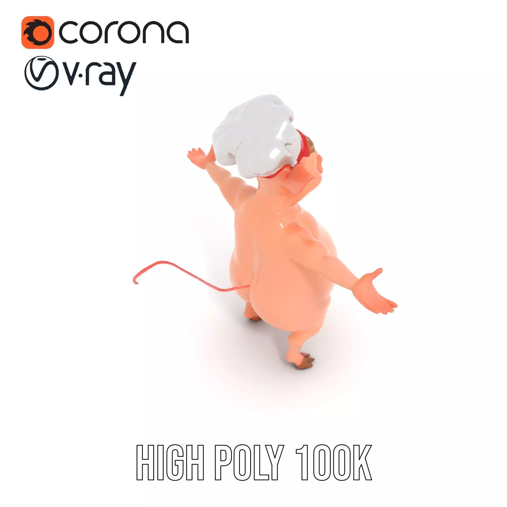 Happy Chef Pig model pack Low-poly 3D model_15