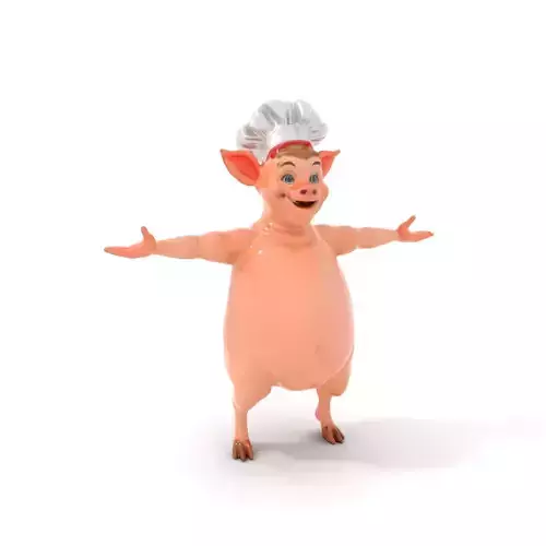 Happy Chef Pig model pack Low-poly 3D model Happy Chef Pig model pack Low-poly 3D model