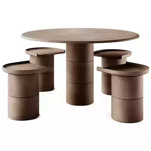 Pulkra Multiplo Table and Stool Set