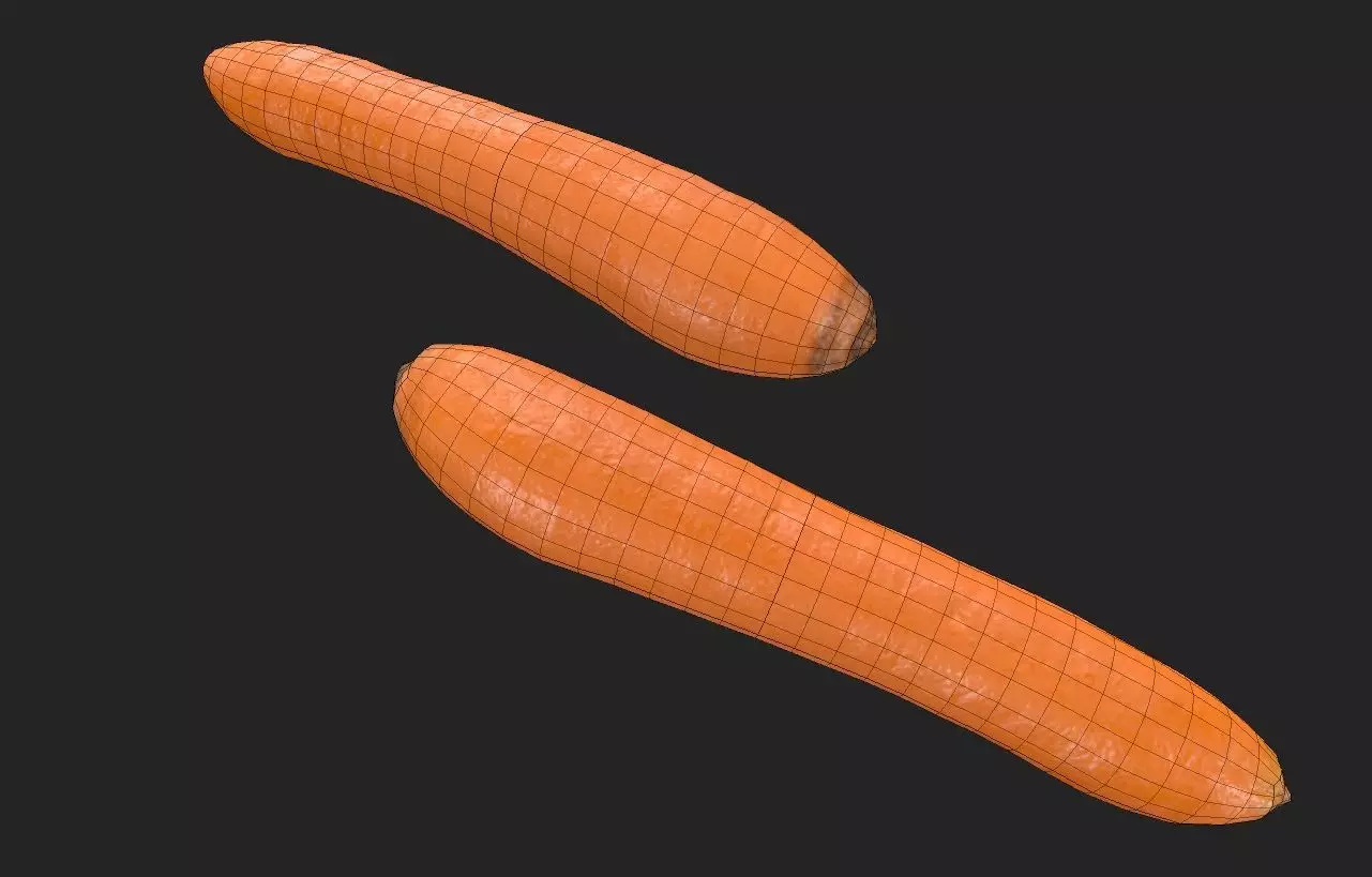 Carrot M02 Low-poly 3D model_6
