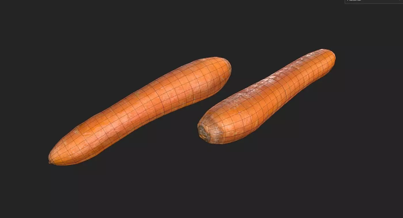 Carrot M02 Low-poly 3D model_1