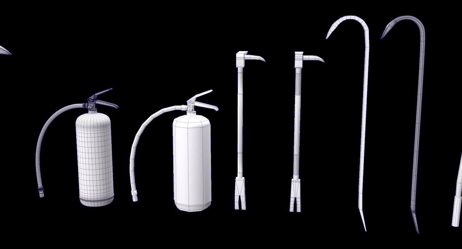 Fire Fighting Equipment 1 Plus 1 PBR Pack Low-poly 3D model_12