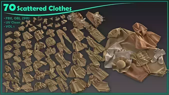 70 female scattered clothes